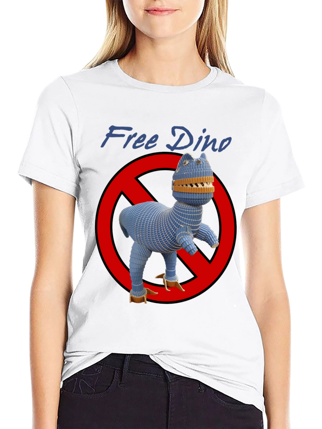 Free Dino Graphic T-Shirt - Novelty Design