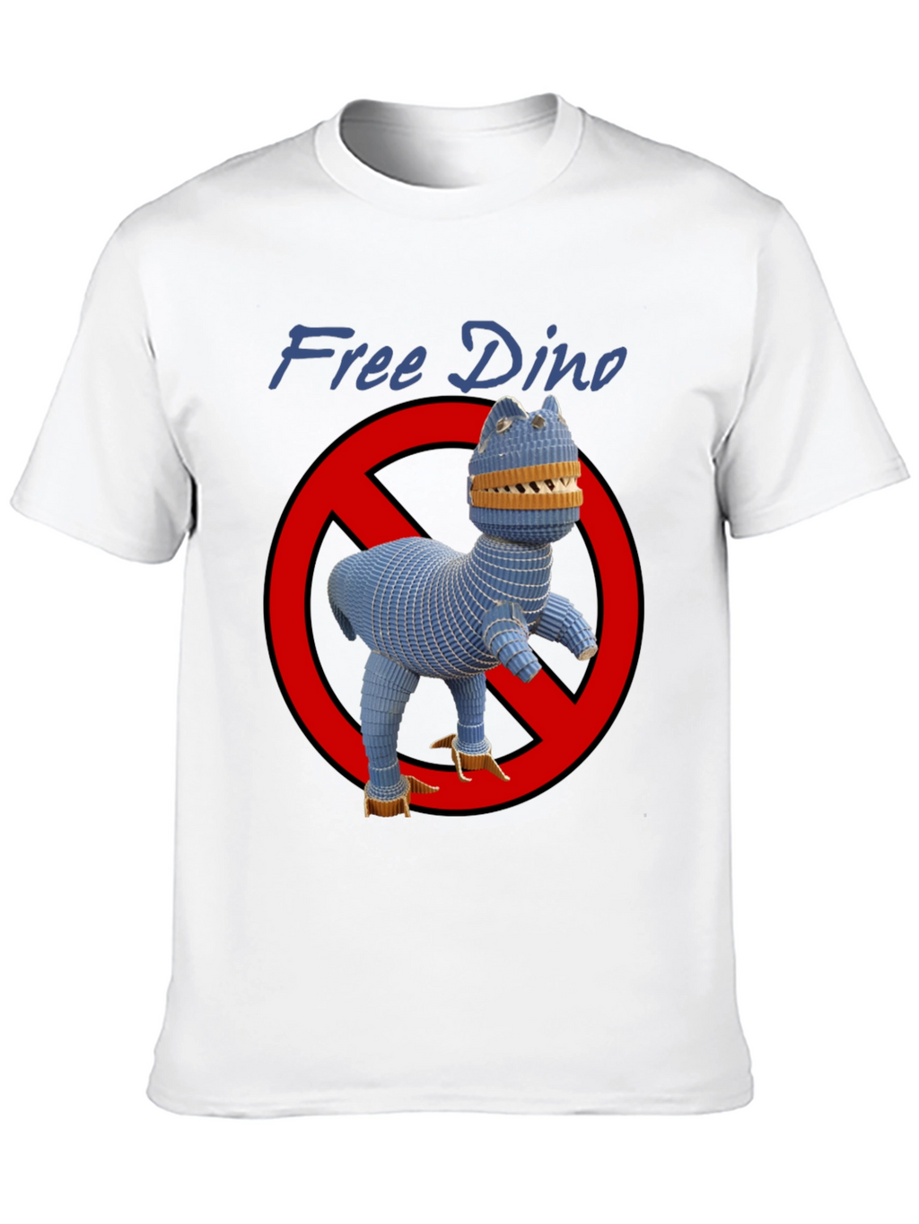 Free Dino Graphic T-Shirt - Novelty Design