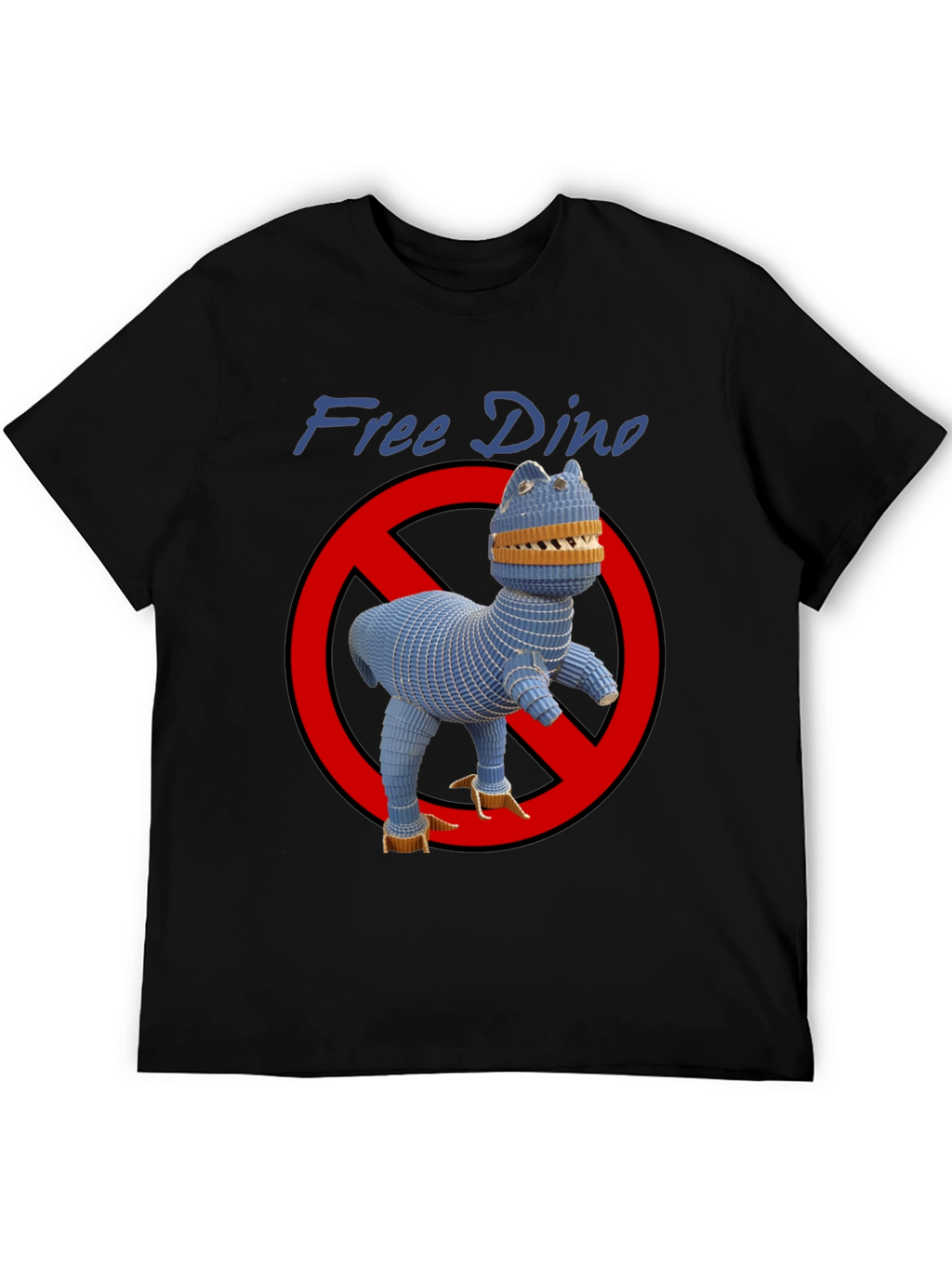 Free Dino Graphic T-Shirt - Novelty Design