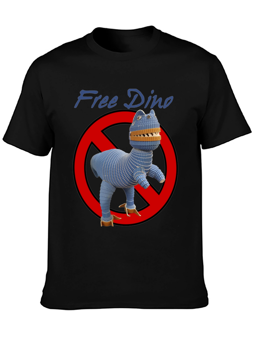 Free Dino Graphic T-Shirt - Novelty Design