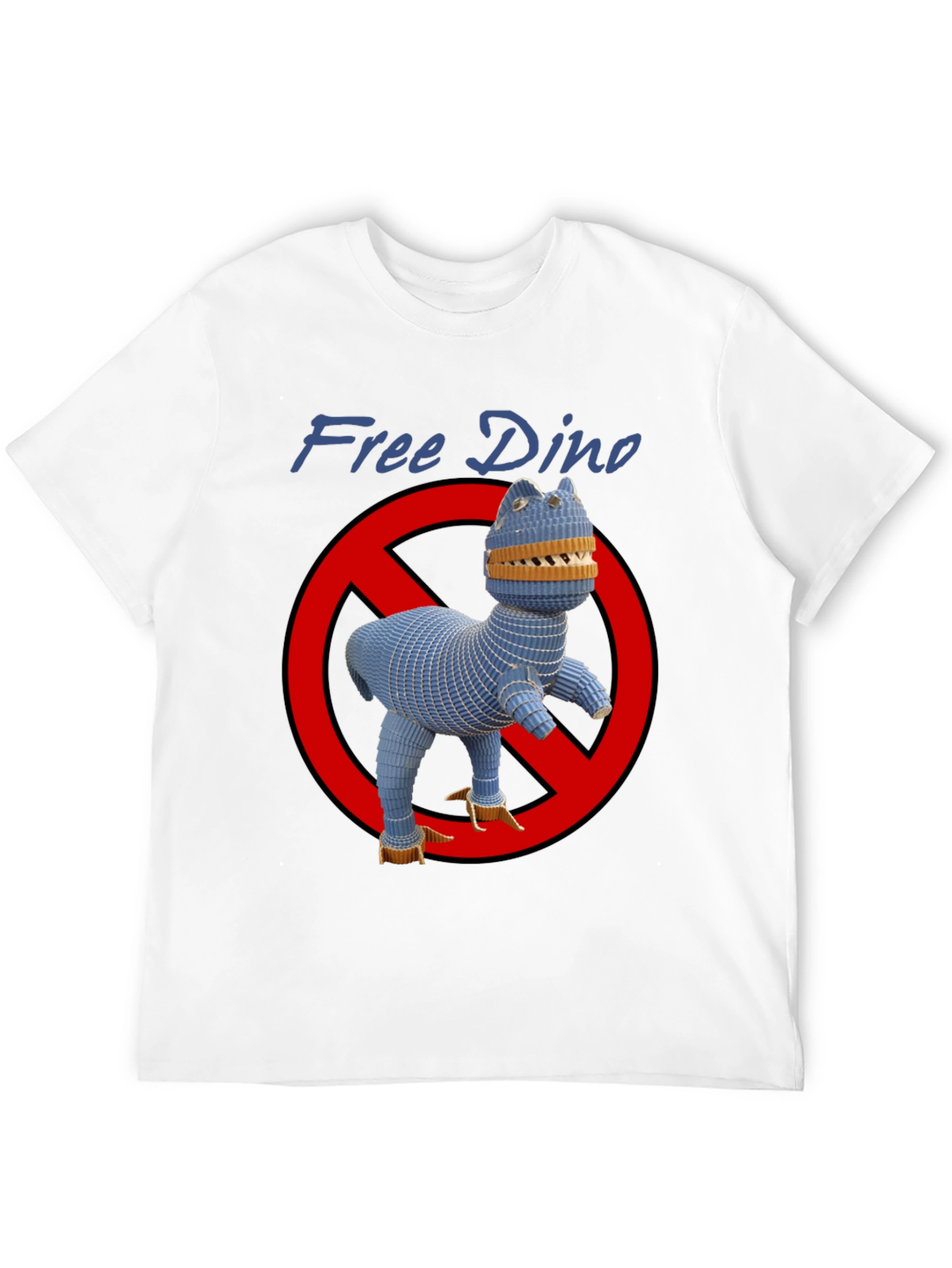 Free Dino Graphic T-Shirt - Novelty Design
