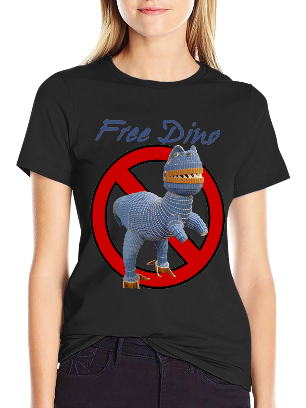 Free Dino Graphic T-Shirt - Novelty Design