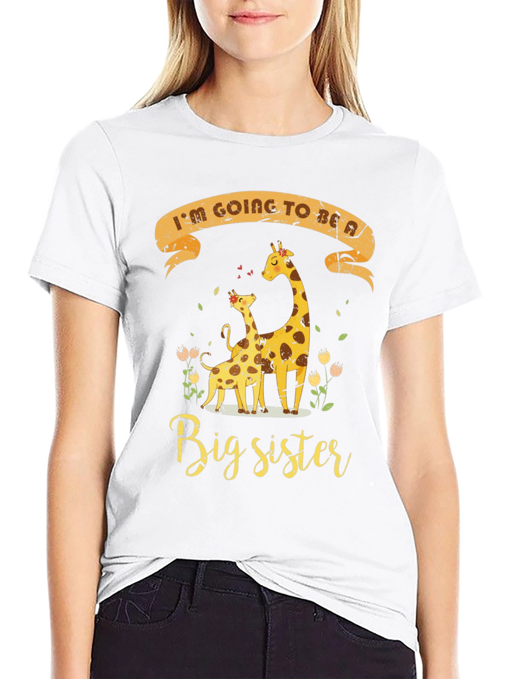Big Sister Giraffe T-Shirt - Pregnancy Announcement