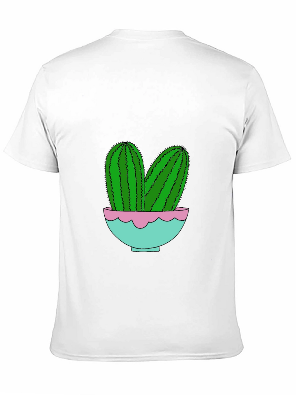 Cactus in Pot Graphic Tee - Trendy Black T-Shirt