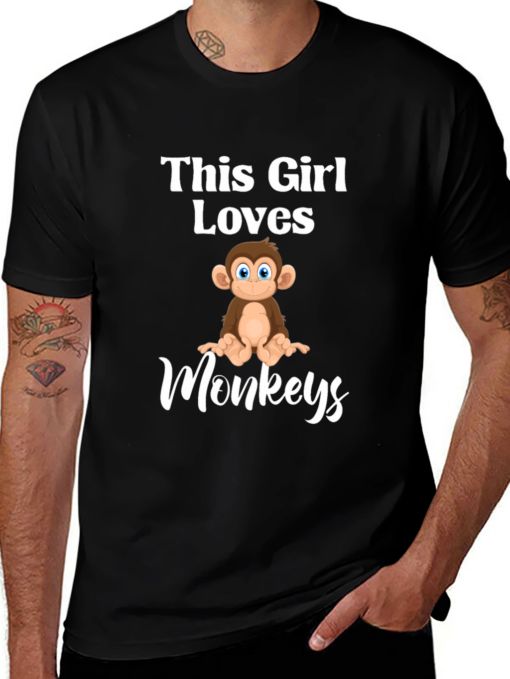 This Girl Loves Monkeys T-Shirt Funny Monkey Lover Tee