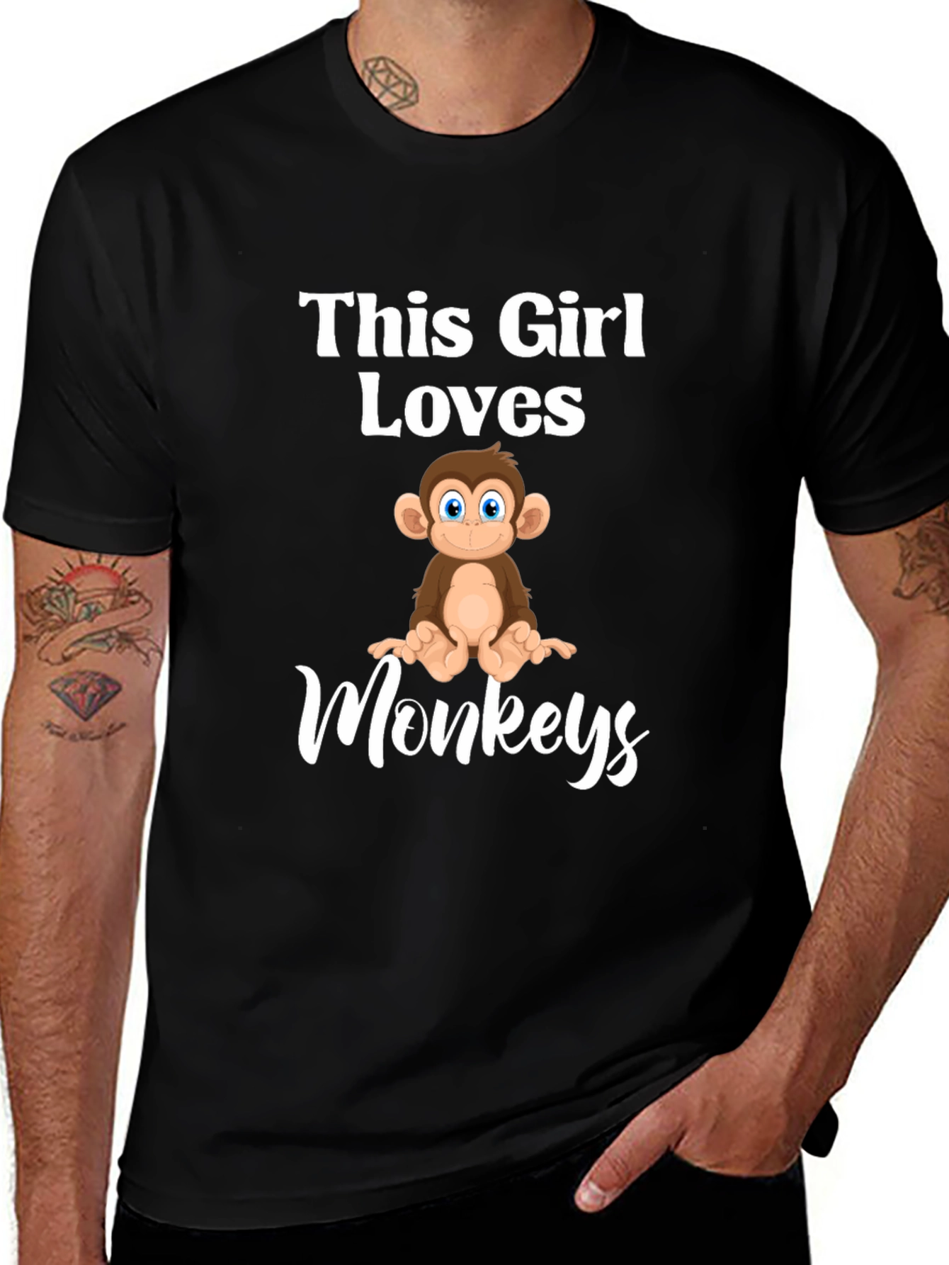 This Girl Loves Monkeys T-Shirt Funny Monkey Lover Tee
