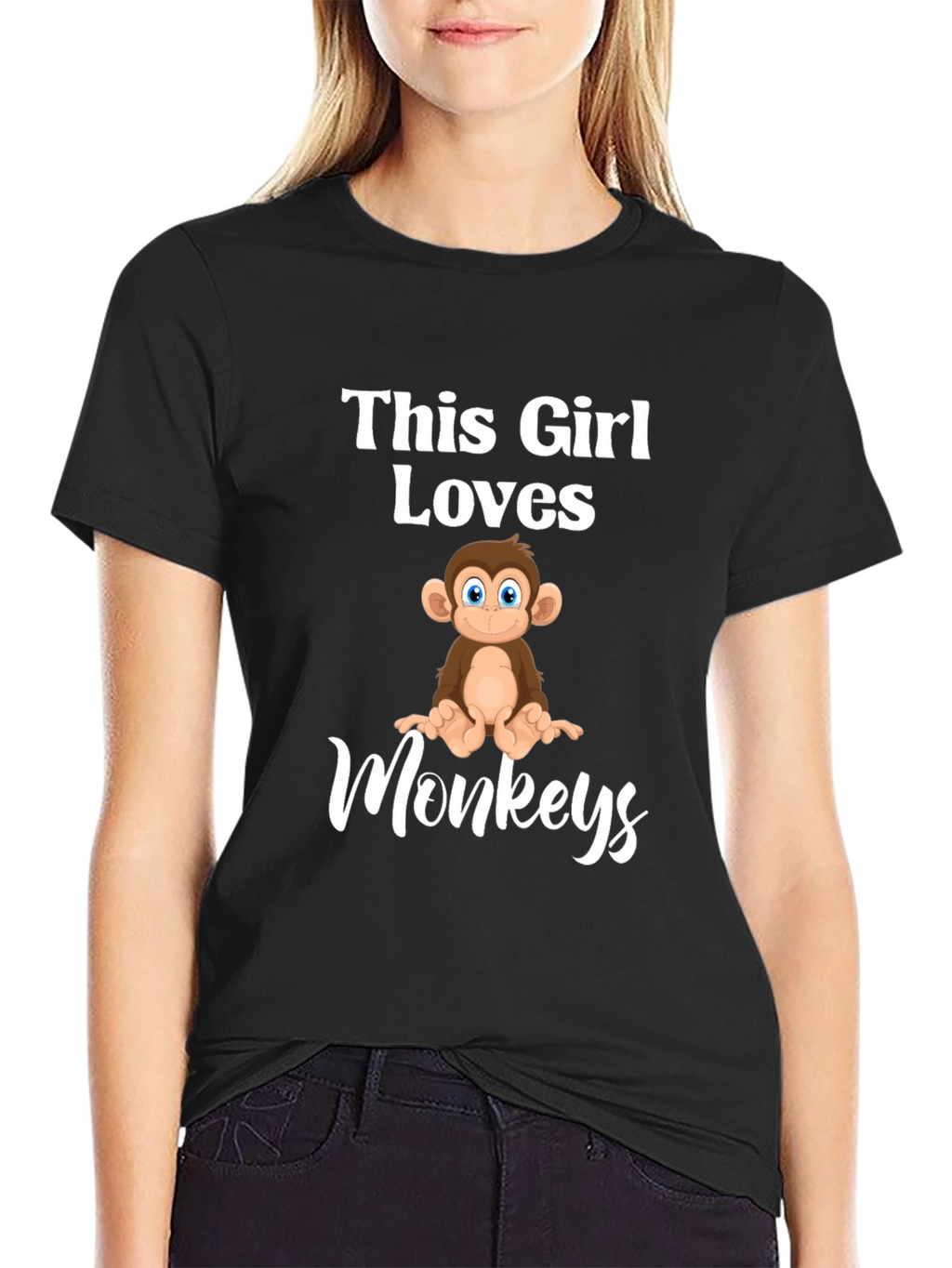 This Girl Loves Monkeys T-Shirt Funny Monkey Lover Tee