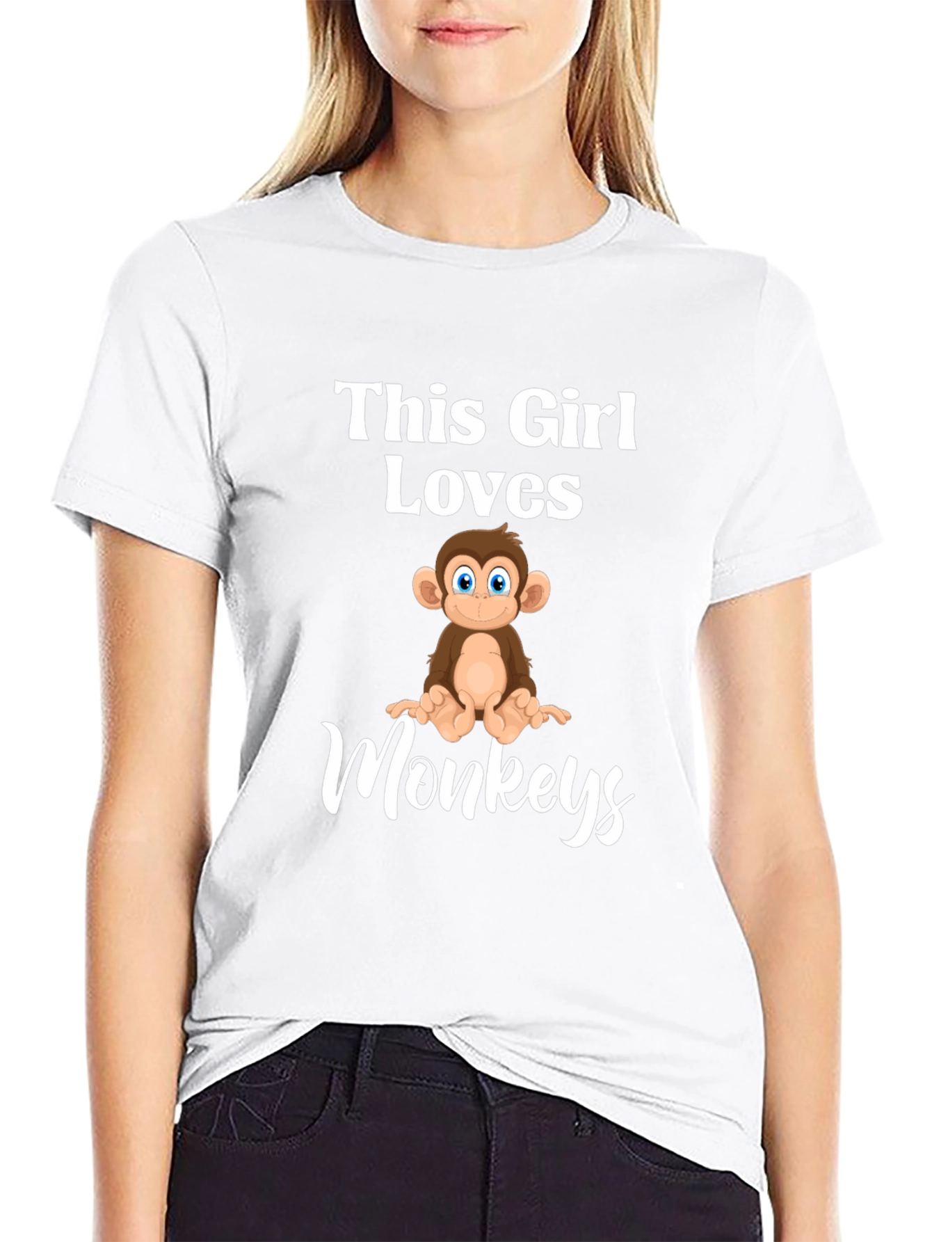 This Girl Loves Monkeys T-Shirt Funny Monkey Lover Tee