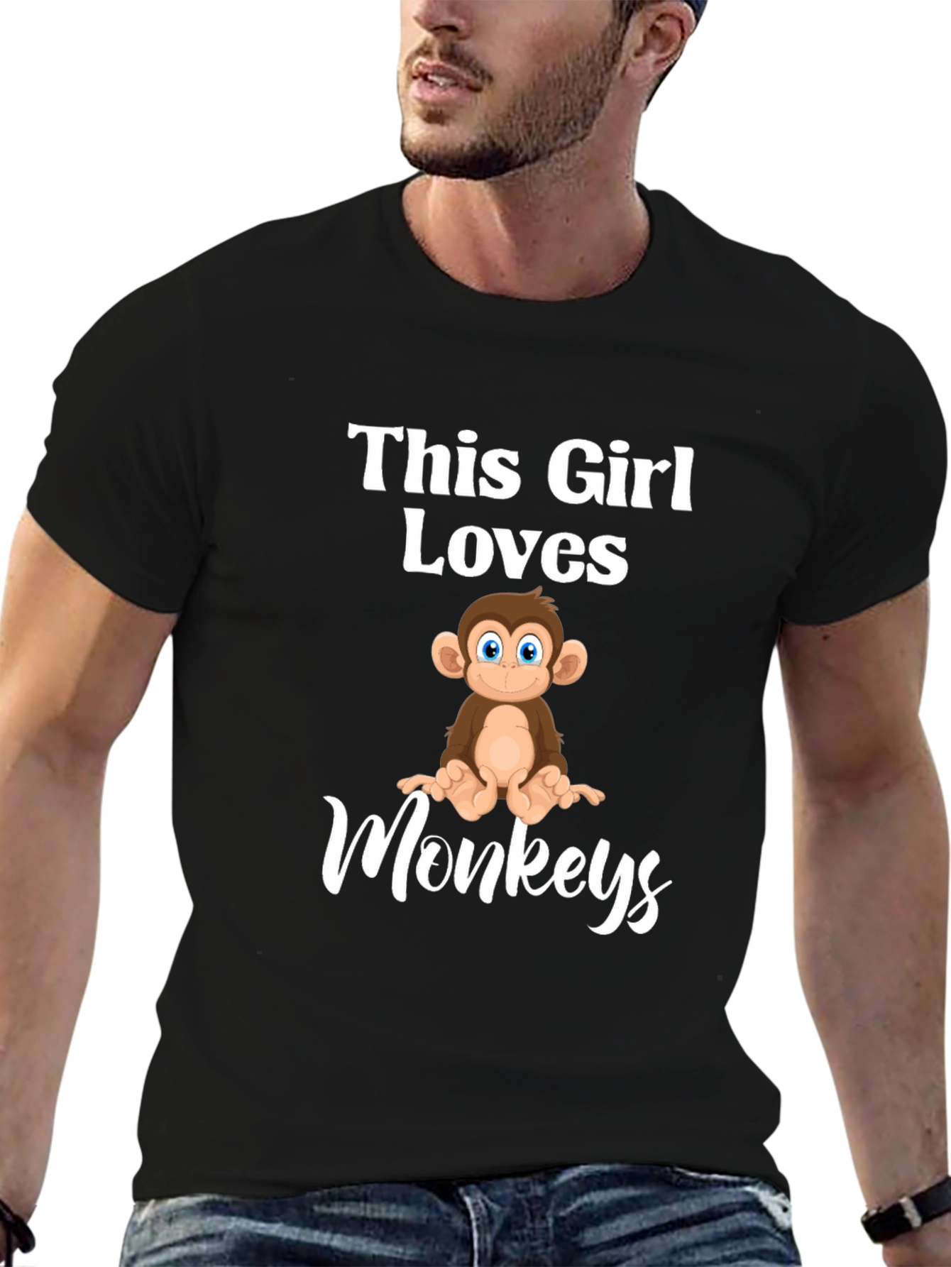 This Girl Loves Monkeys T-Shirt Funny Monkey Lover Tee