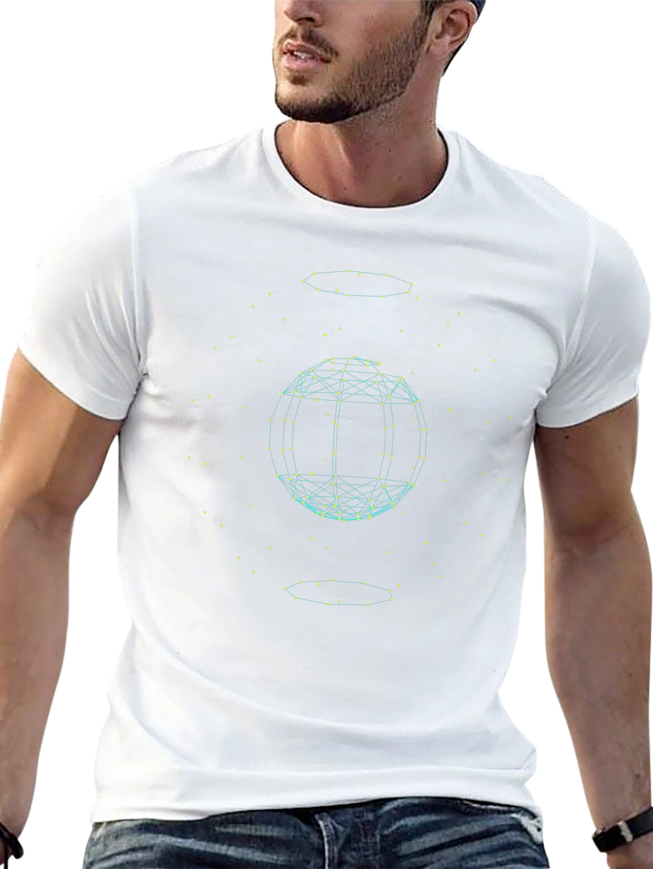 Geometric Sphere Graphic Tee - Modern Style