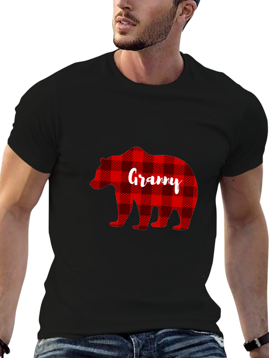 Granny Bear Buffalo Plaid T-Shirt