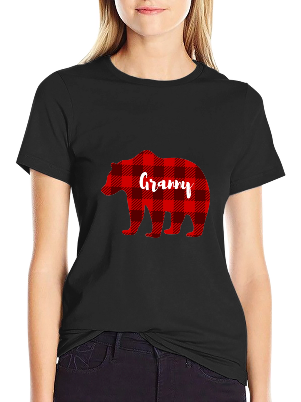 Granny Bear Buffalo Plaid T-Shirt
