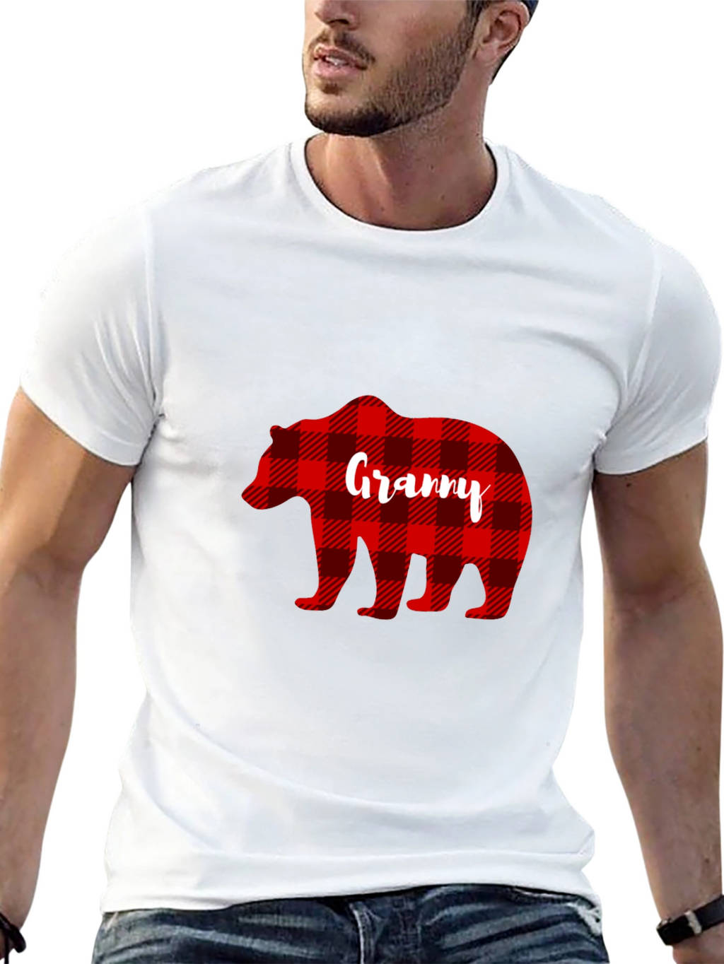Granny Bear Buffalo Plaid T-Shirt