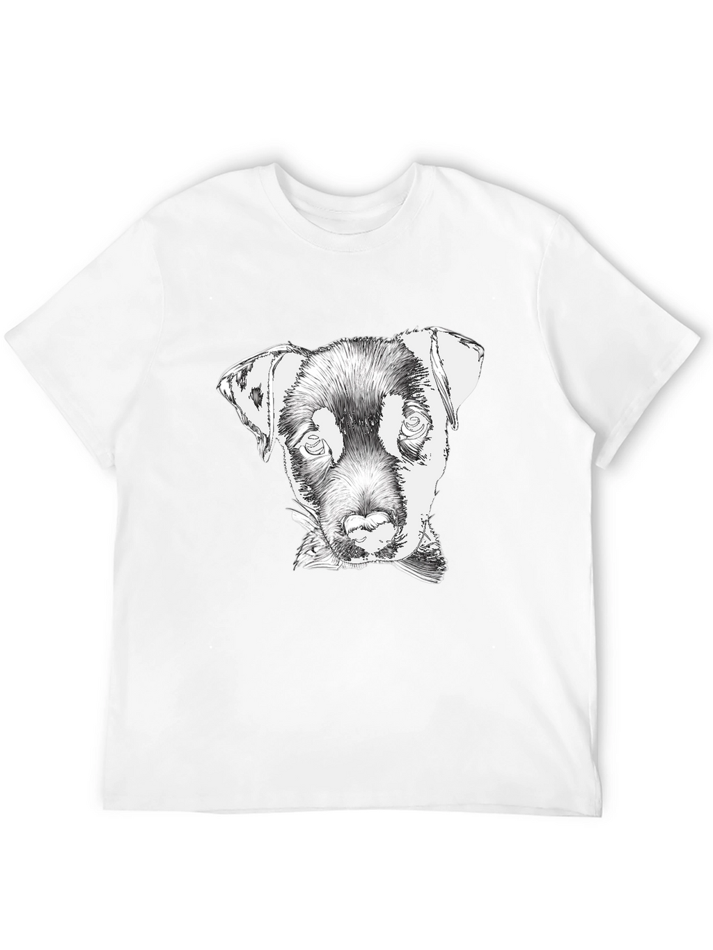 Dog Sketch Tee - Black Cotton Graphic T-Shirt