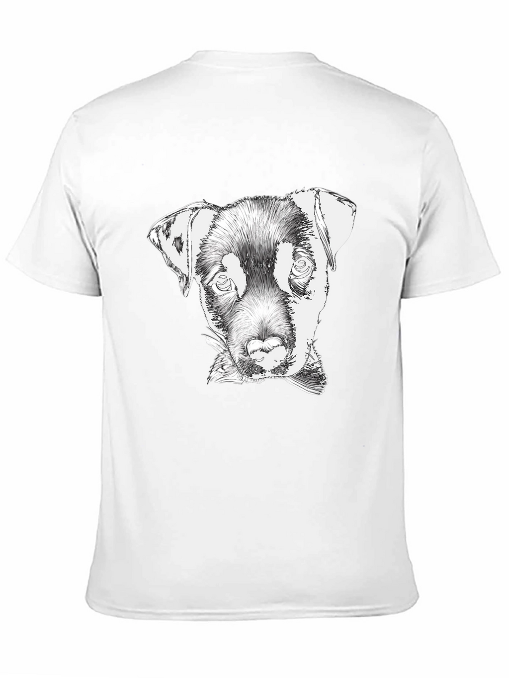 Dog Sketch Tee - Black Cotton Graphic T-Shirt