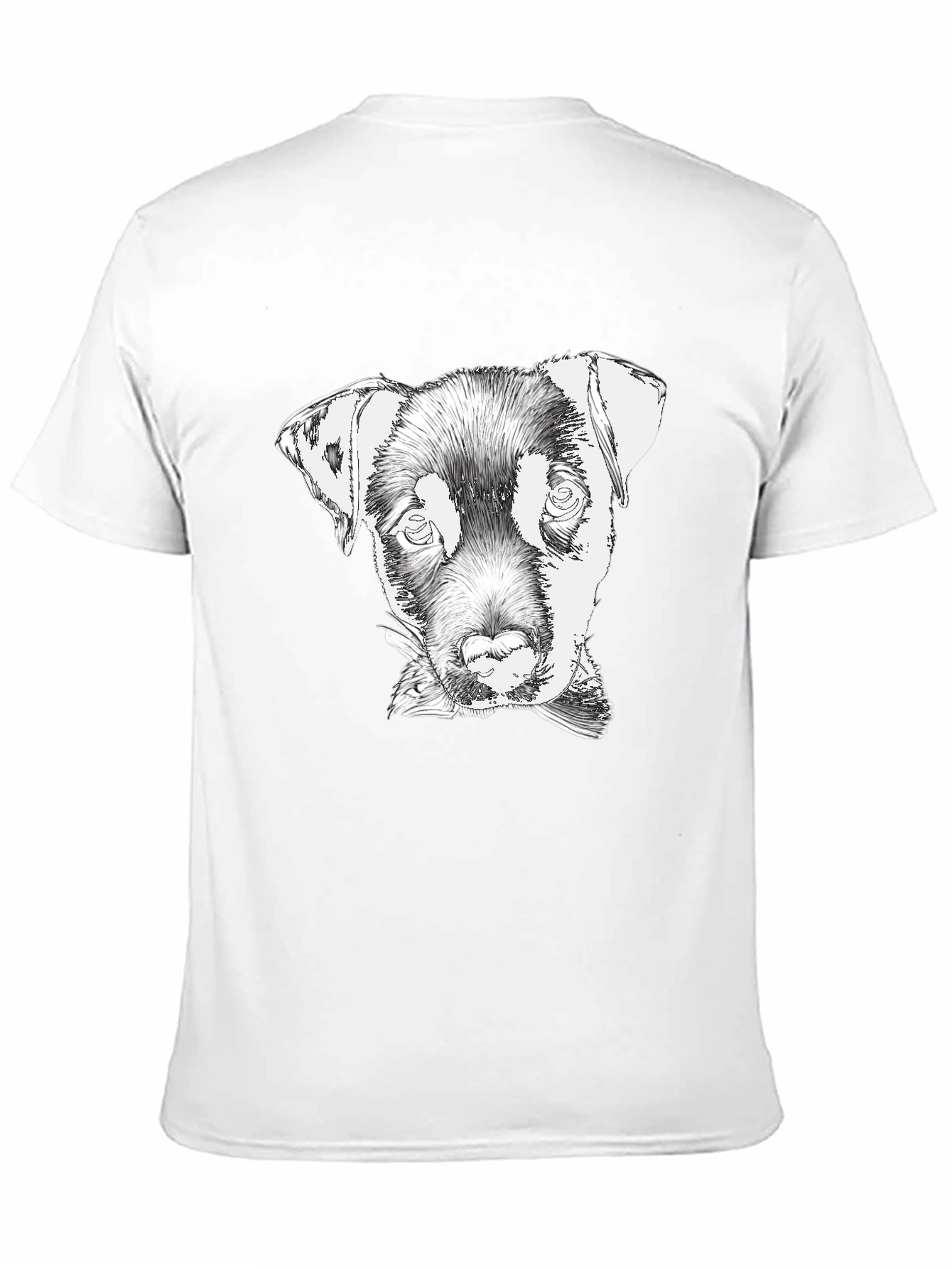 Dog Sketch Tee - Black Cotton Graphic T-Shirt