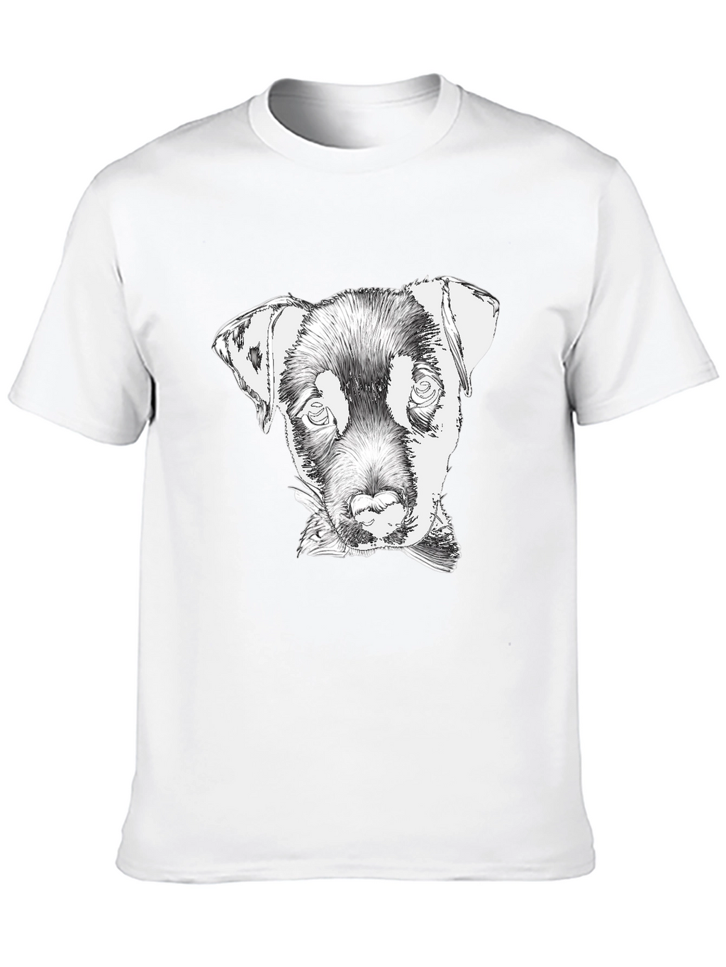 Dog Sketch Tee - Black Cotton Graphic T-Shirt