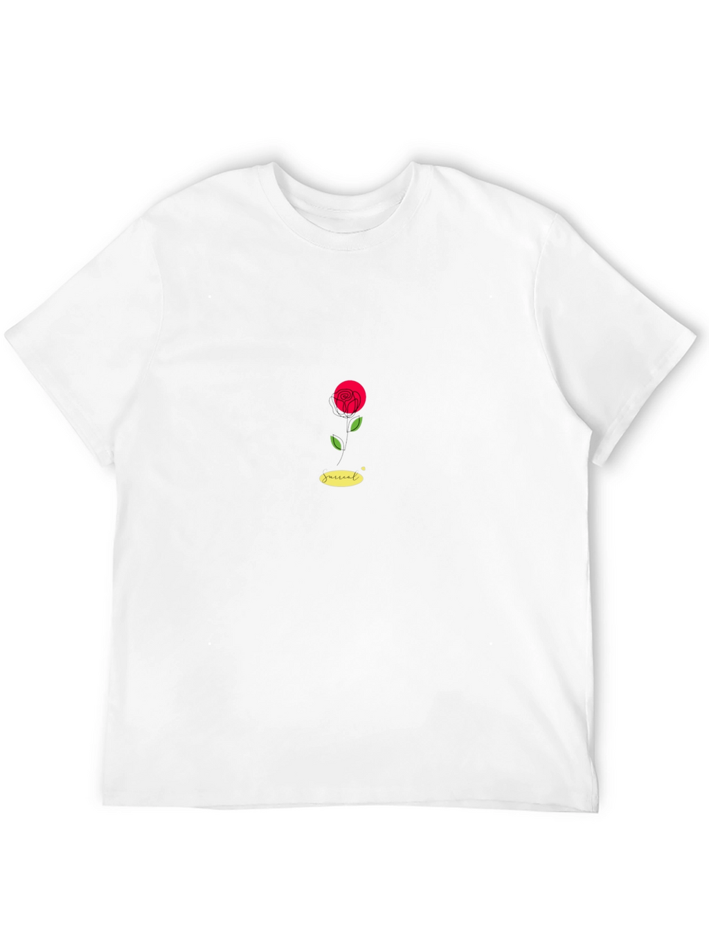 Minimalist Rose Graphic Black T-Shirt