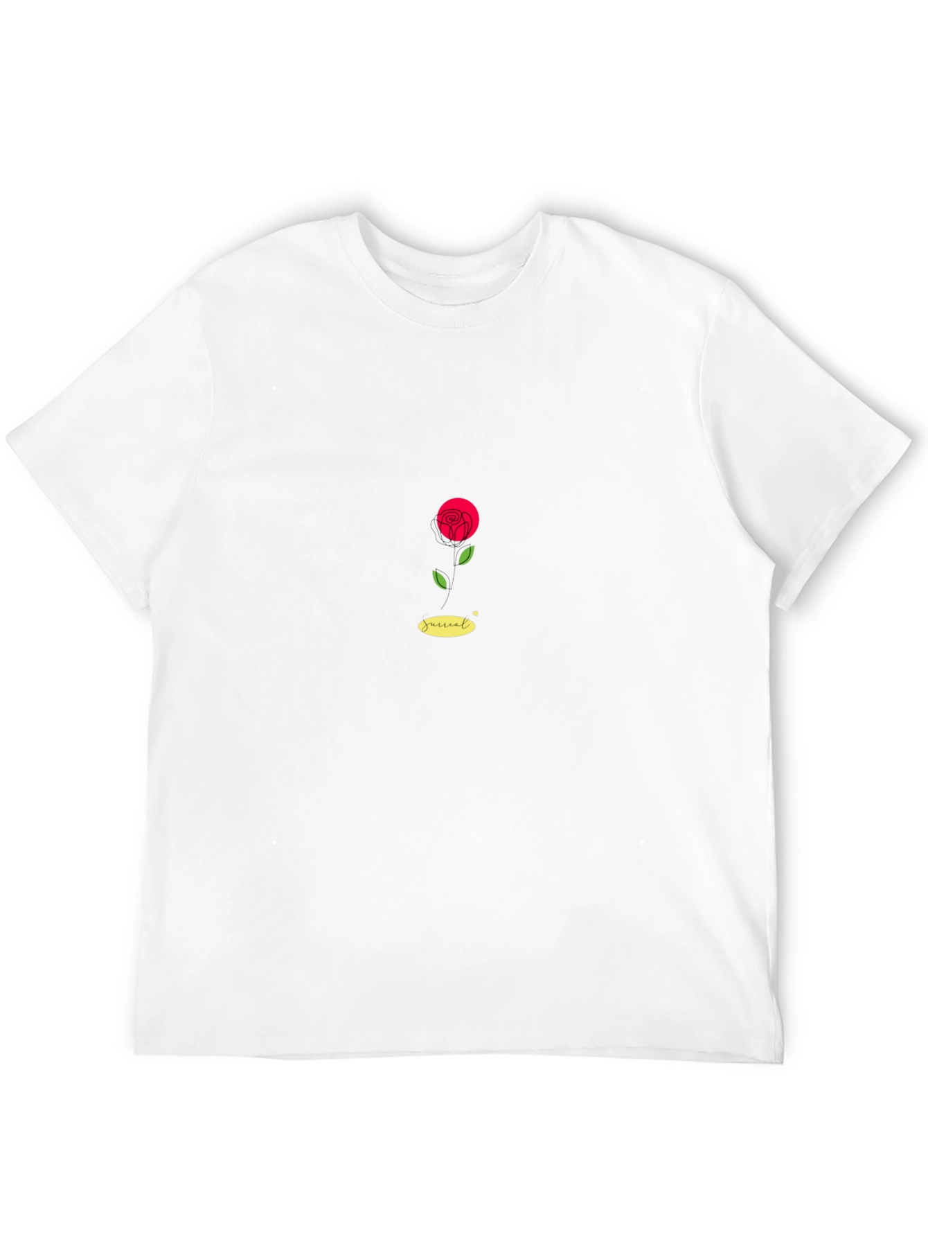 Minimalist Rose Graphic Black T-Shirt