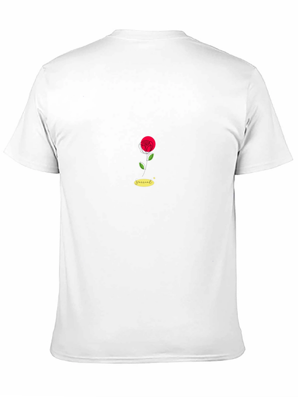 Minimalist Rose Graphic Black T-Shirt