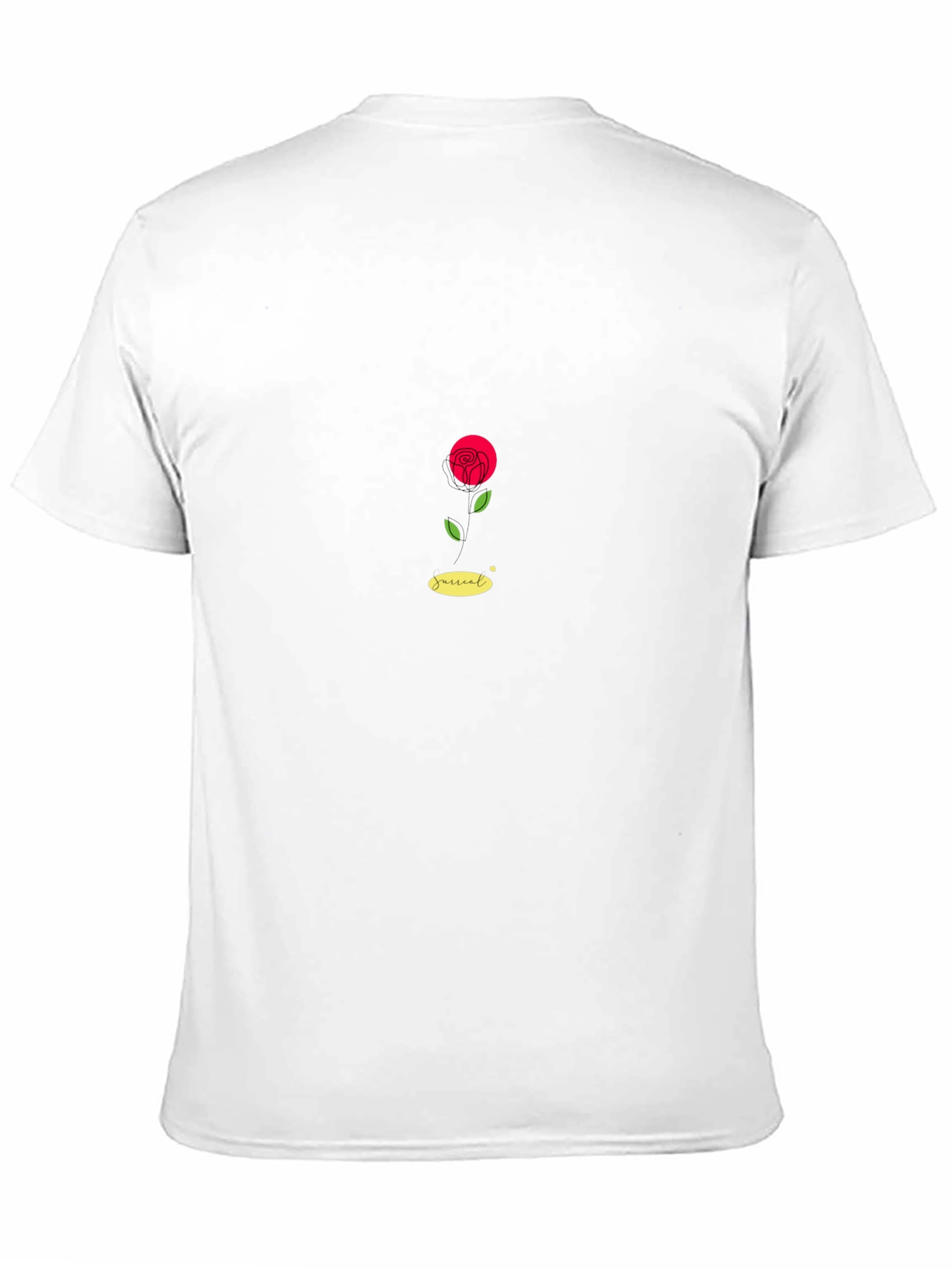 Minimalist Rose Graphic Black T-Shirt