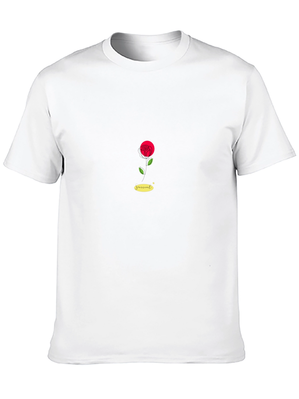 Minimalist Rose Graphic Black T-Shirt