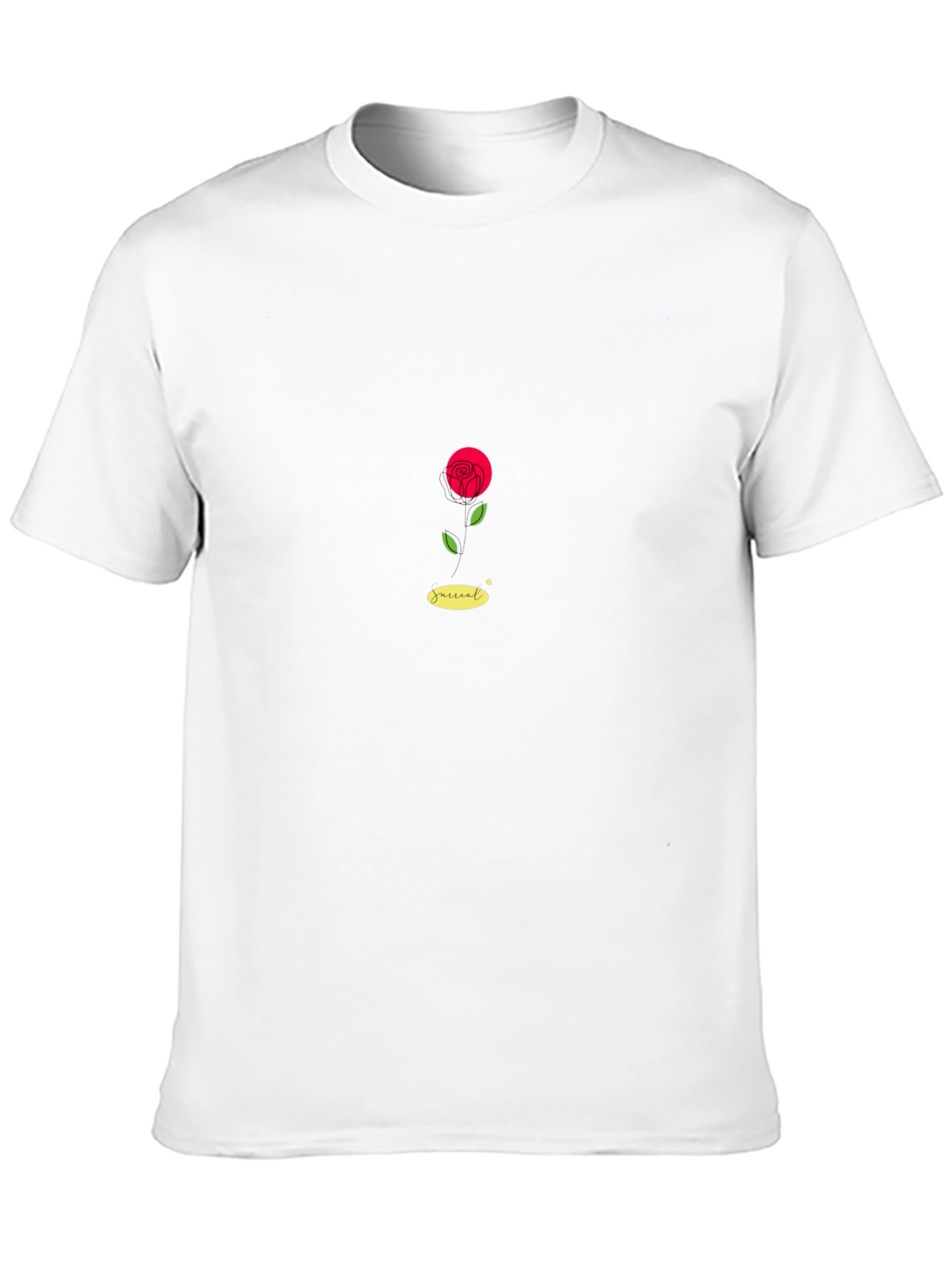Minimalist Rose Graphic Black T-Shirt