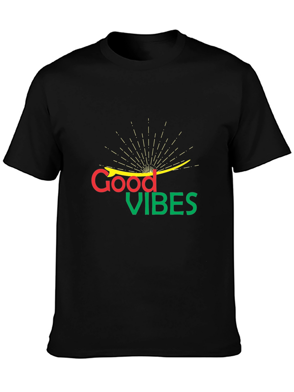Good Vibes Graphic Black T-Shirt
