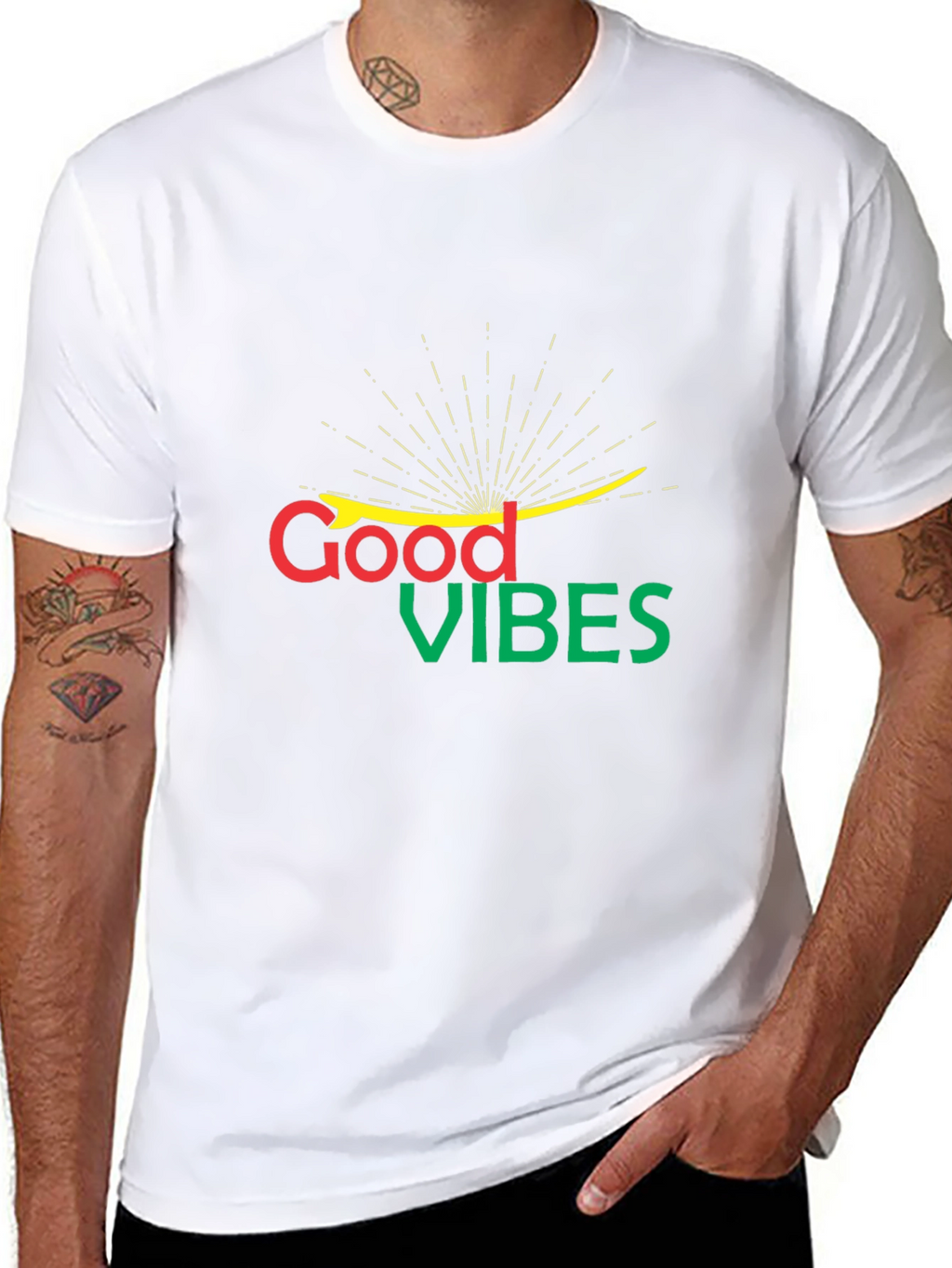 Good Vibes Graphic Black T-Shirt