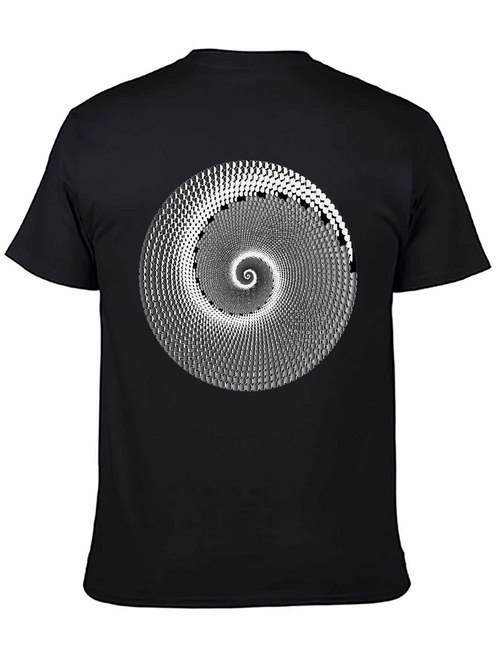 Hypnotic Spiral Graphic Tee - Black Cotton T-Shirt