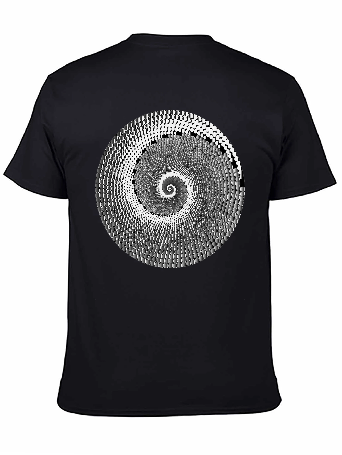 Hypnotic Spiral Graphic Tee - Black Cotton T-Shirt