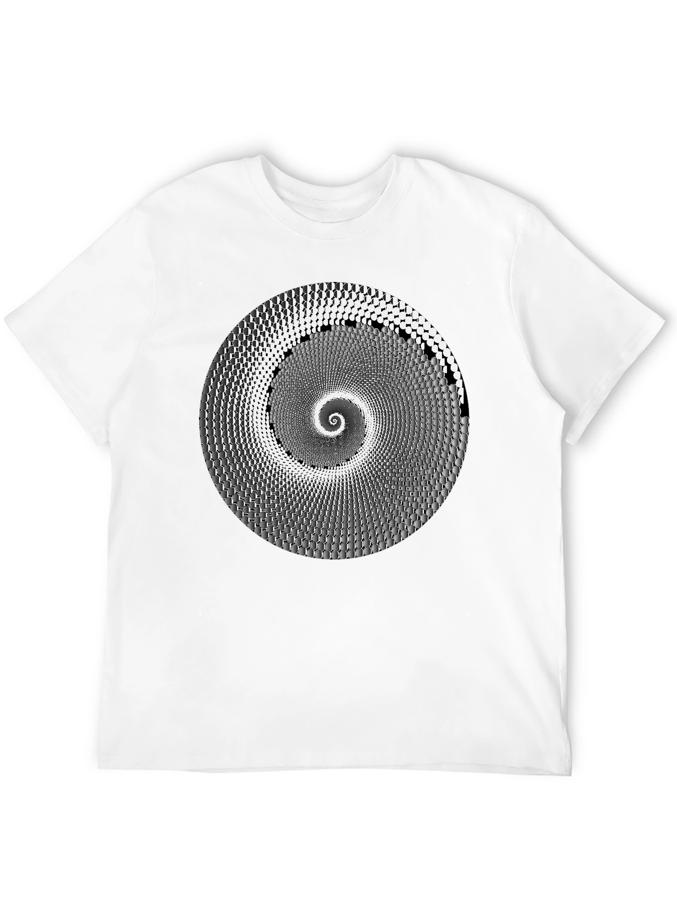 Hypnotic Spiral Graphic Tee - Black Cotton T-Shirt
