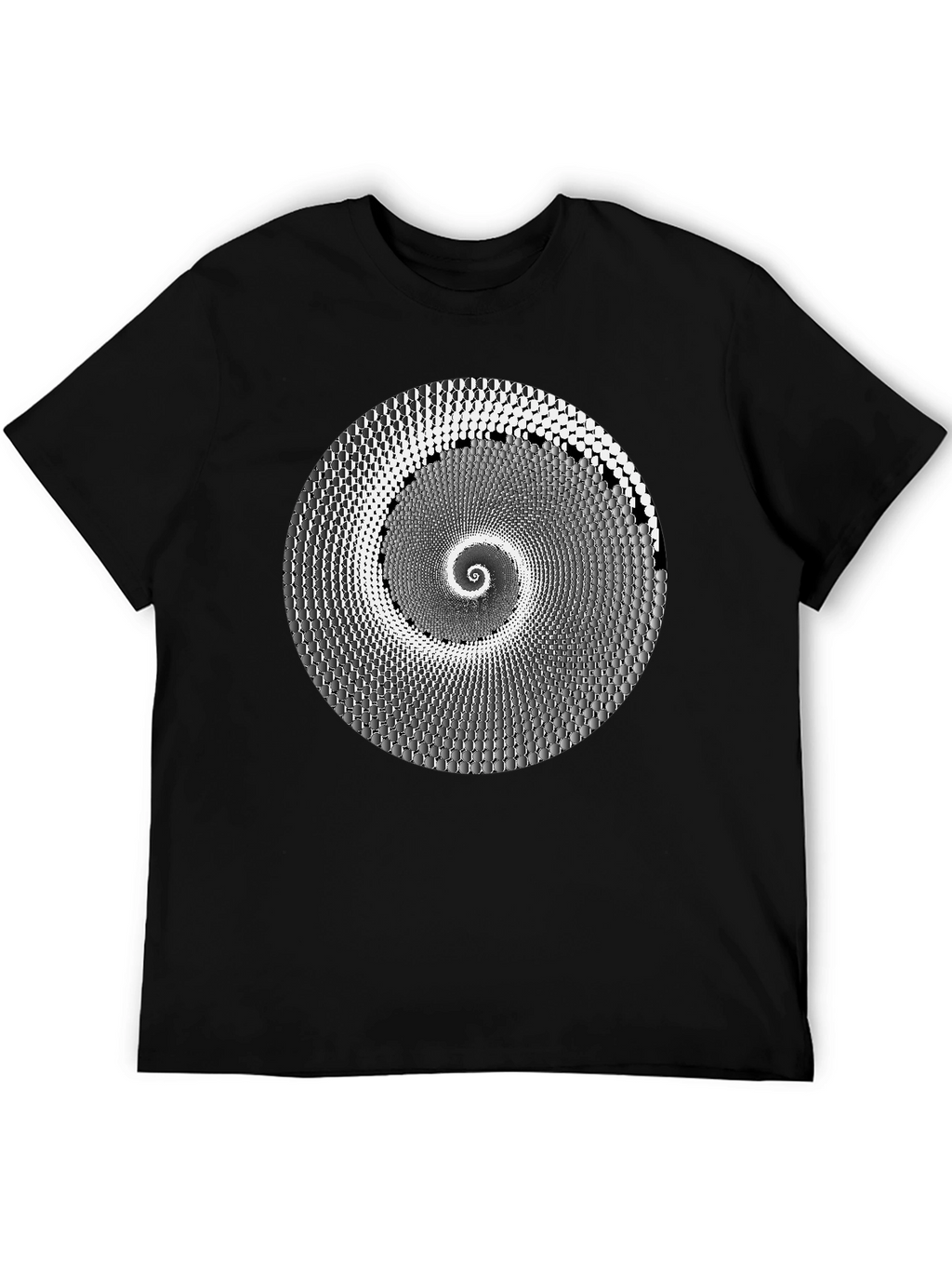 Hypnotic Spiral Graphic Tee - Black Cotton T-Shirt