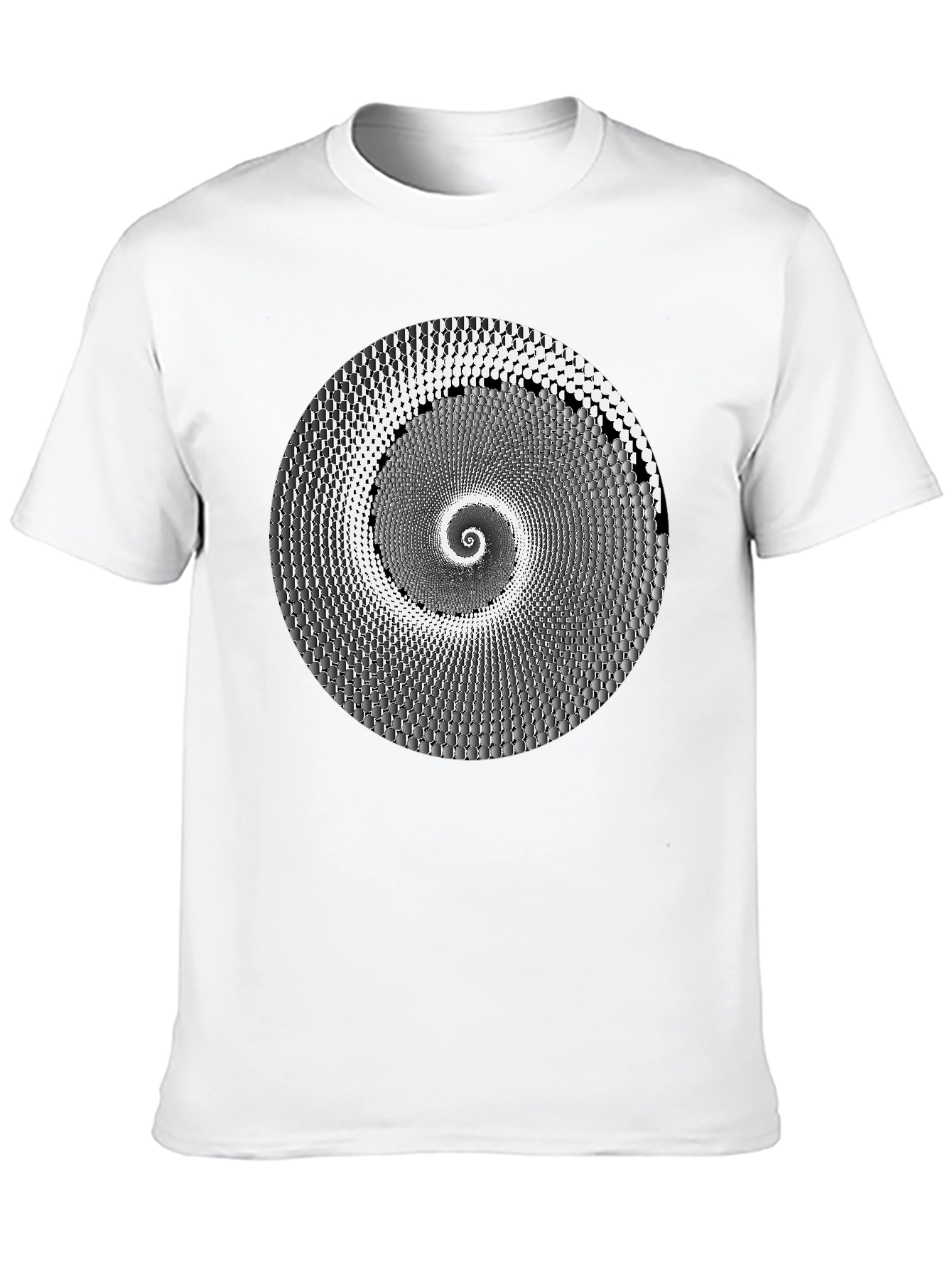 Hypnotic Spiral Graphic Tee - Black Cotton T-Shirt