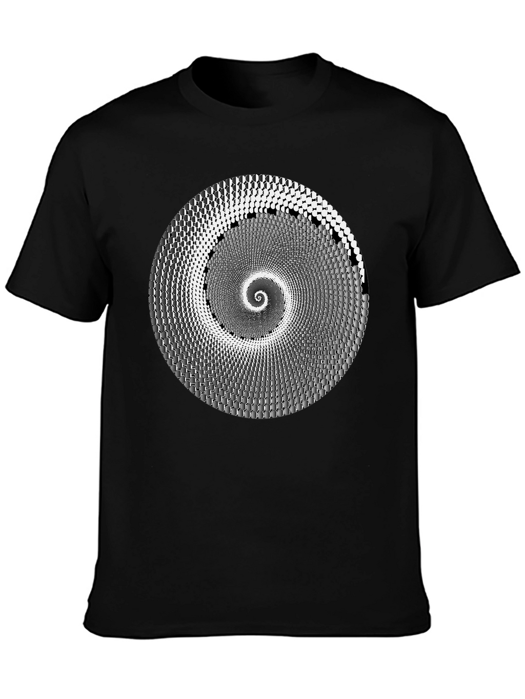 Hypnotic Spiral Graphic Tee - Black Cotton T-Shirt