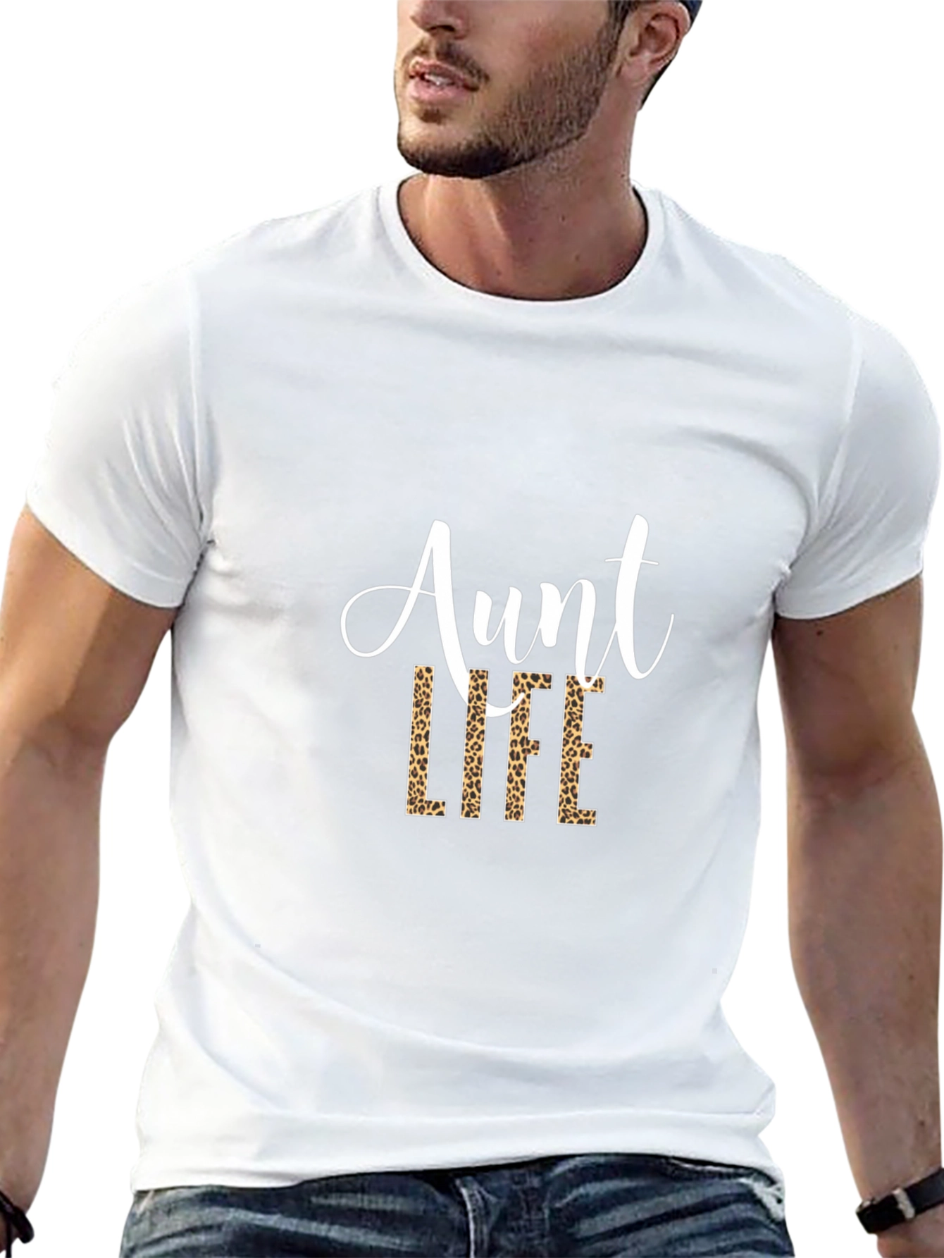 Aunt Life Leopard Print Graphic Tee