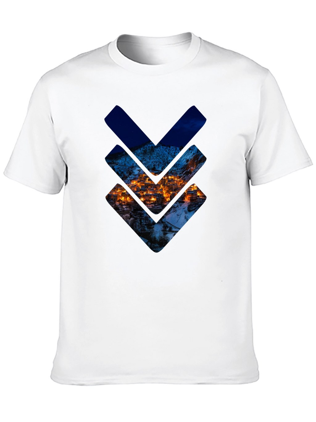 Urban Townscape Graphic Tee - Stylish Black T-Shirt