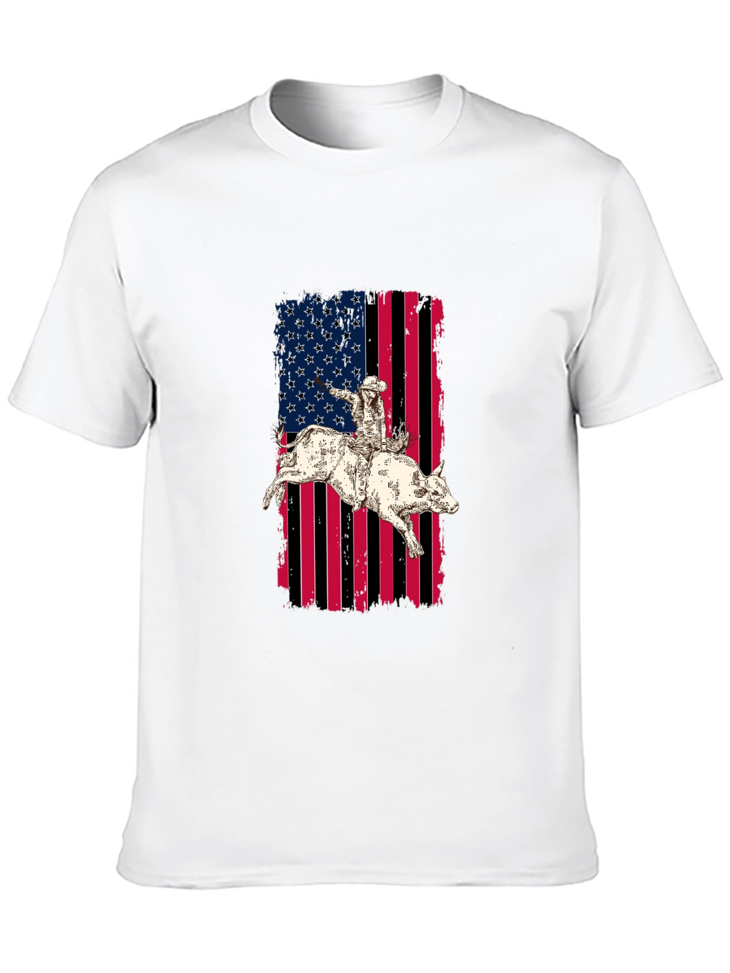 Rodeo Rider American Flag Graphic T-Shirt