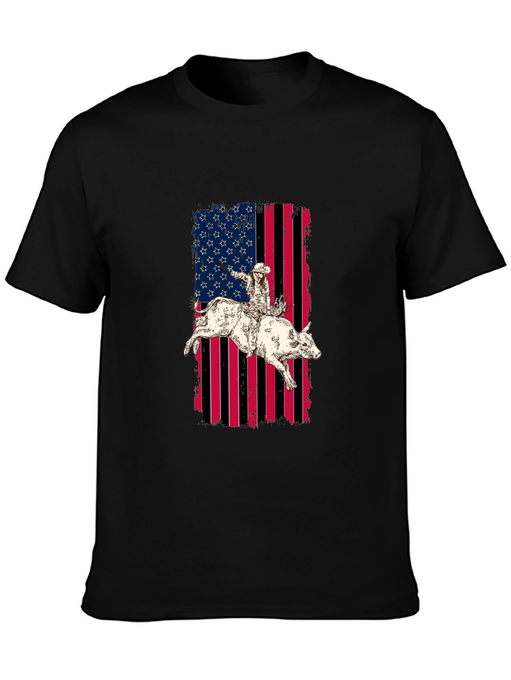 Rodeo Rider American Flag Graphic T-Shirt