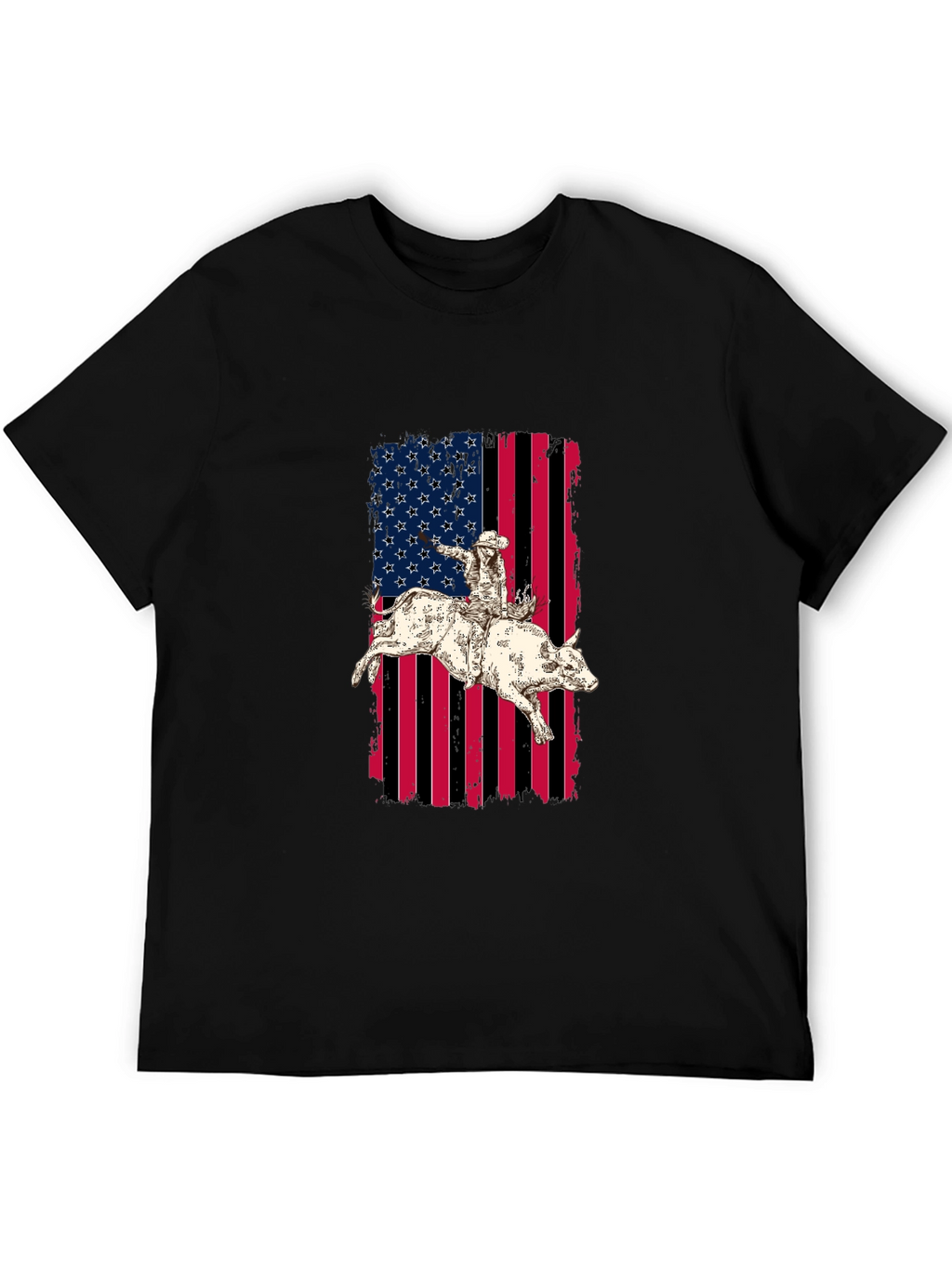 Rodeo Rider American Flag Graphic T-Shirt