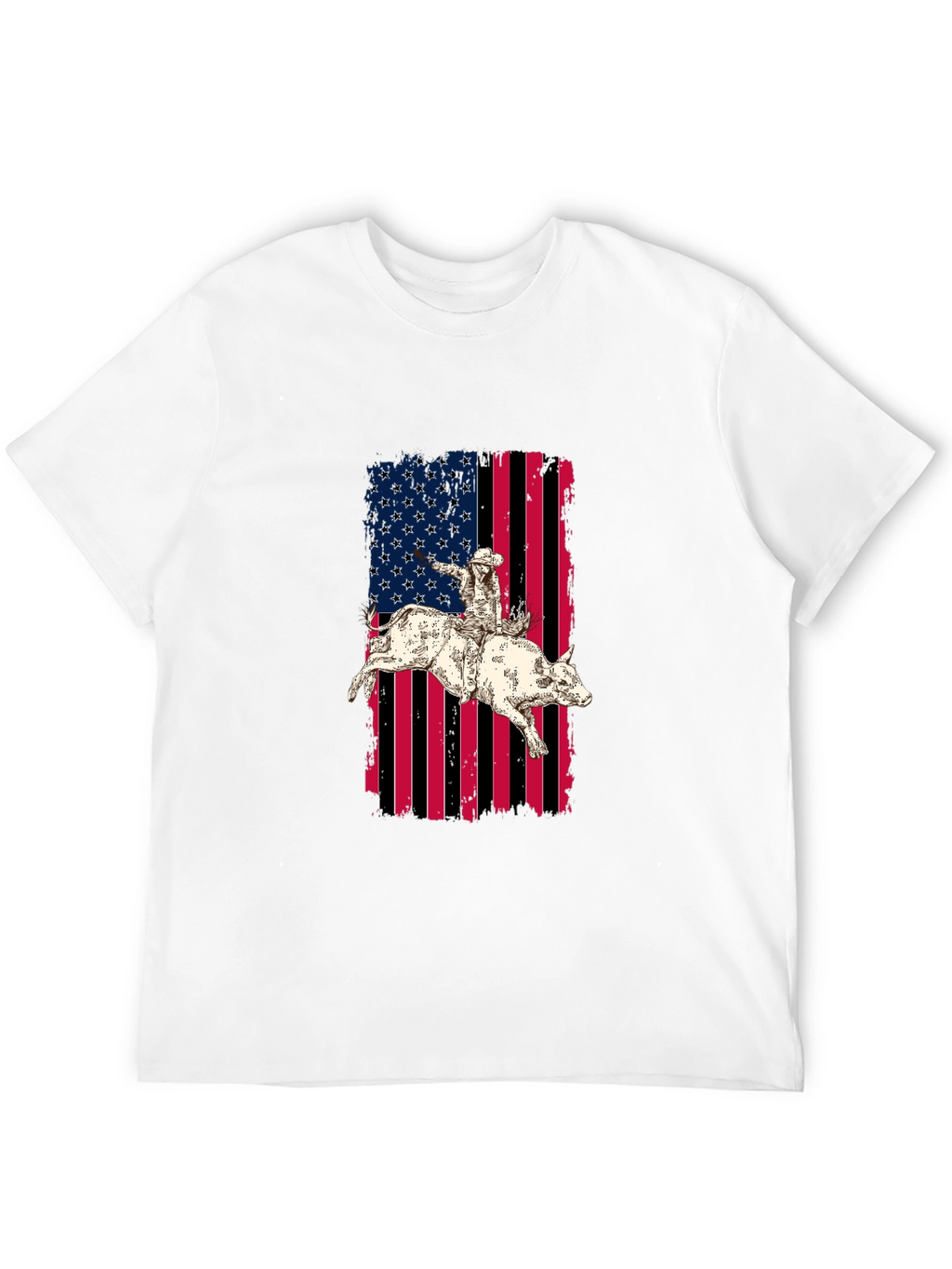 Rodeo Rider American Flag Graphic T-Shirt