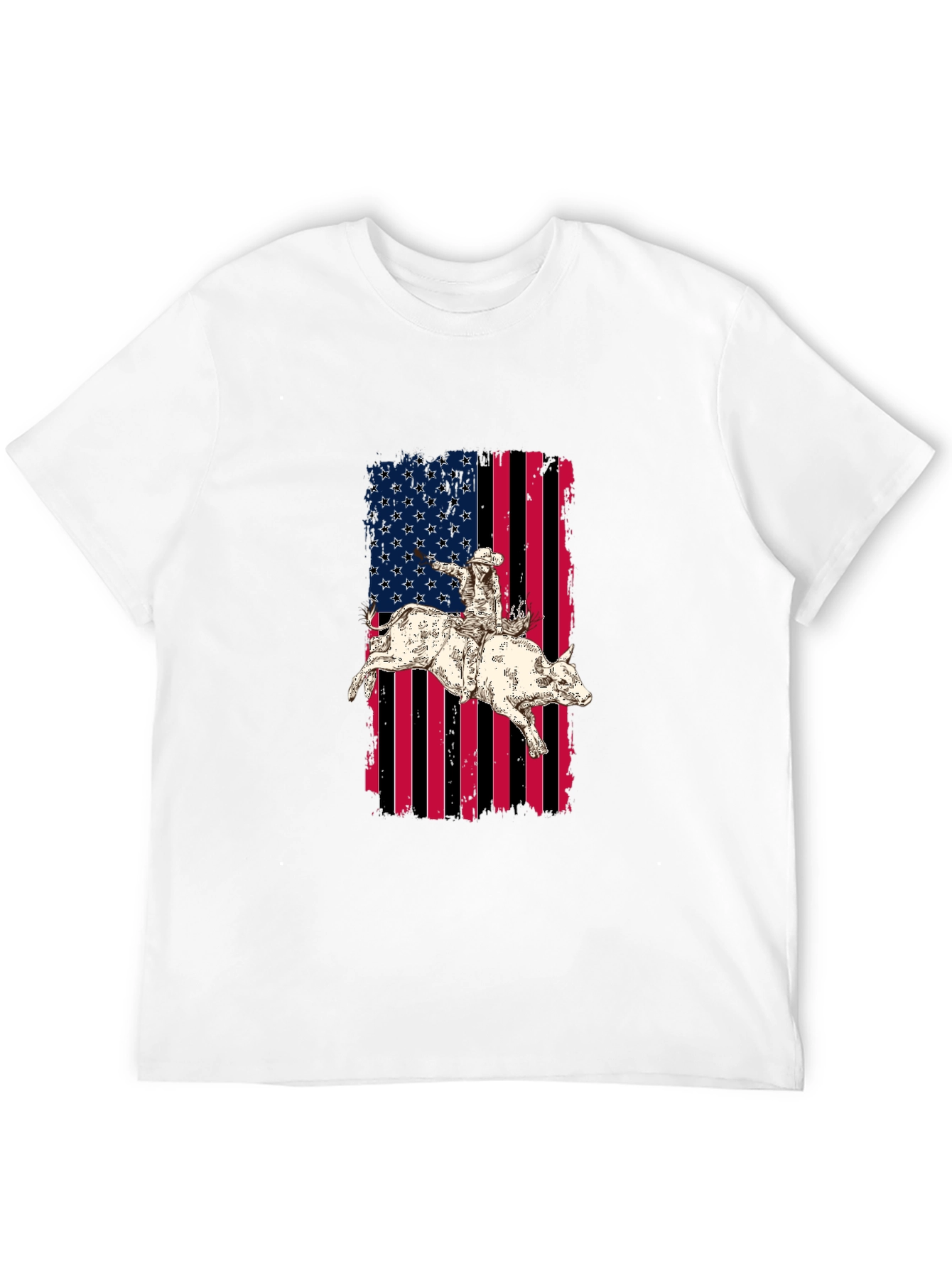Rodeo Rider American Flag Graphic T-Shirt