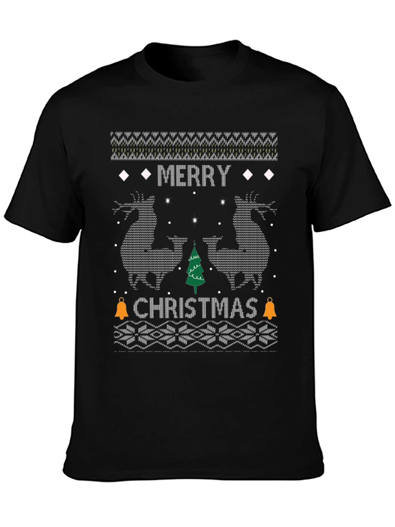 Merry Christmas Reindeer Graphic T-Shirt