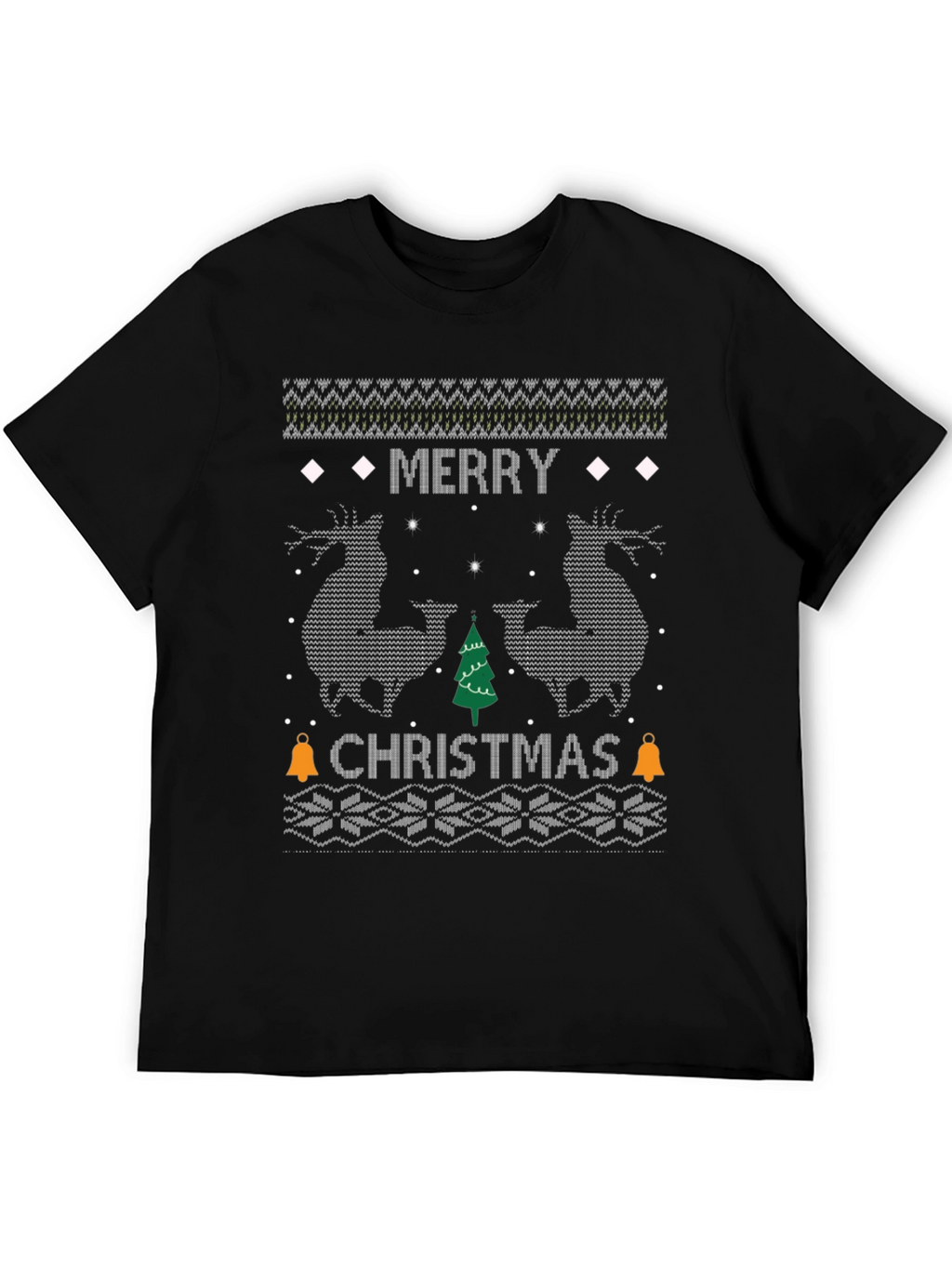 Merry Christmas Reindeer Graphic T-Shirt
