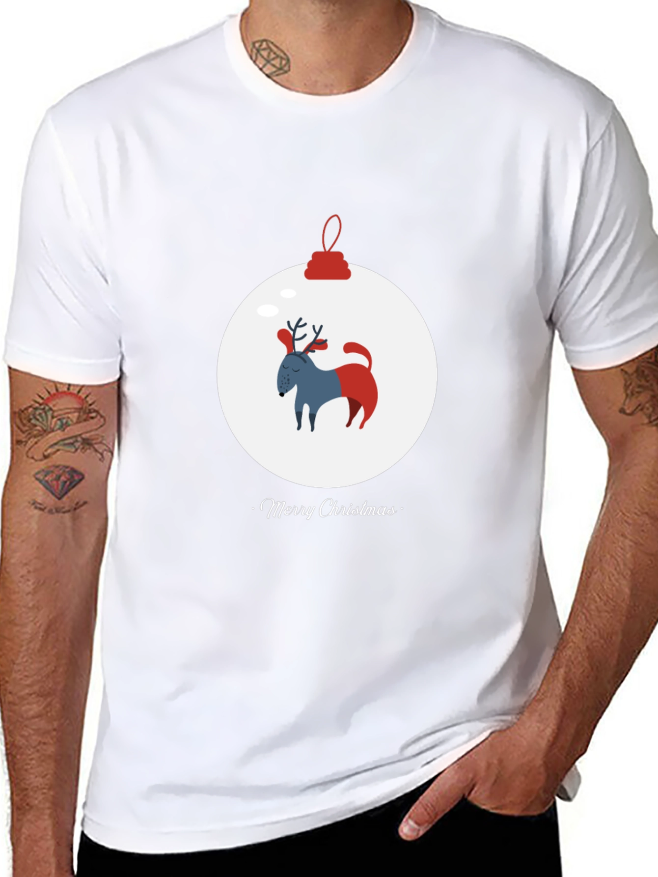 Merry Christmas Dog Ornament Tee