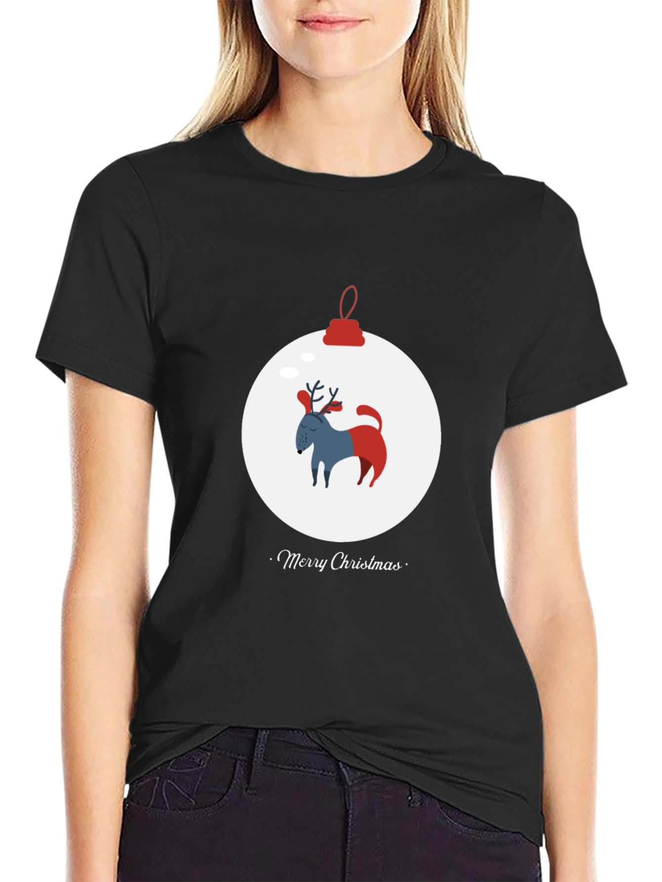 Merry Christmas Dog Ornament Tee