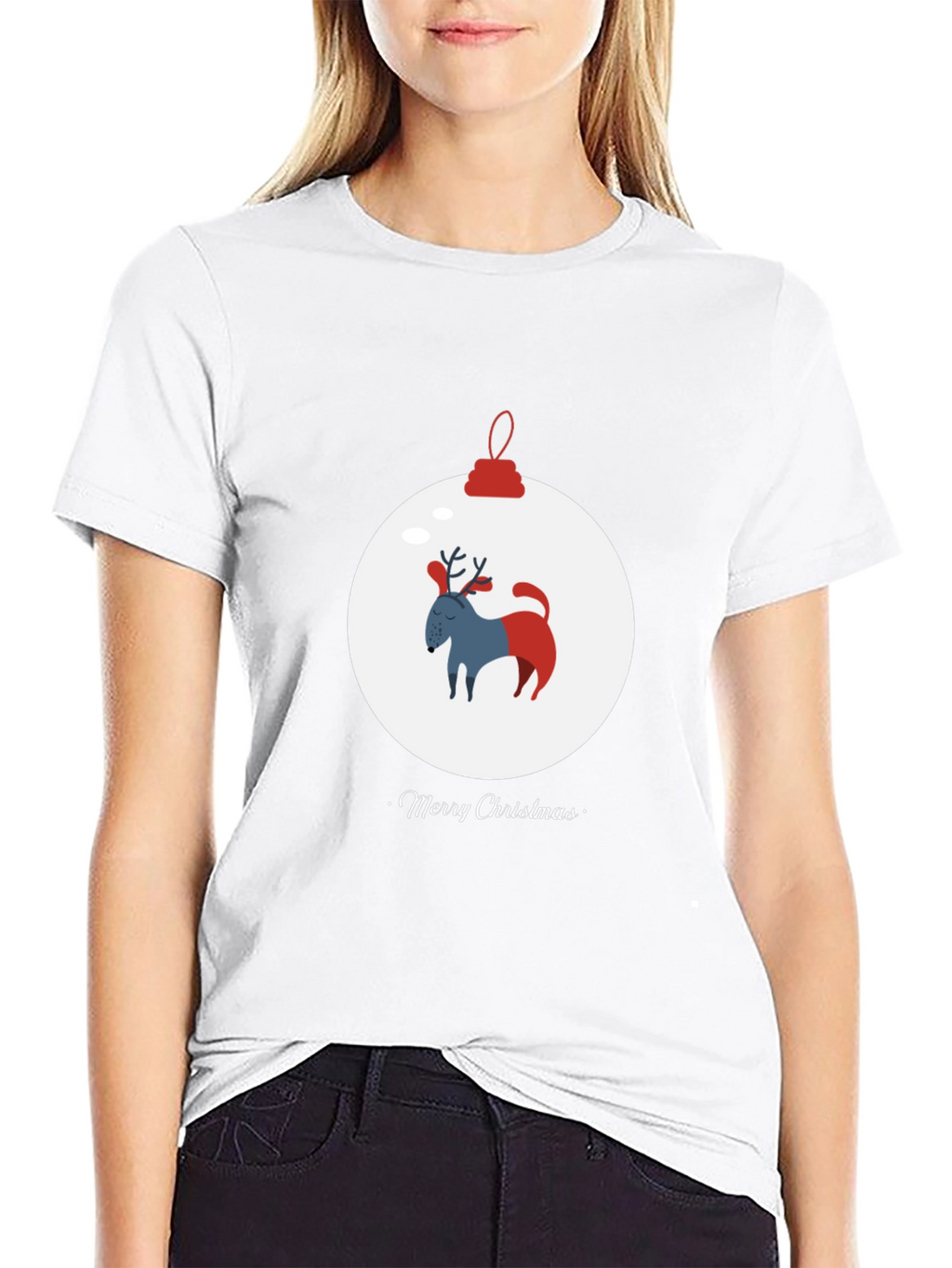 Merry Christmas Dog Ornament Tee