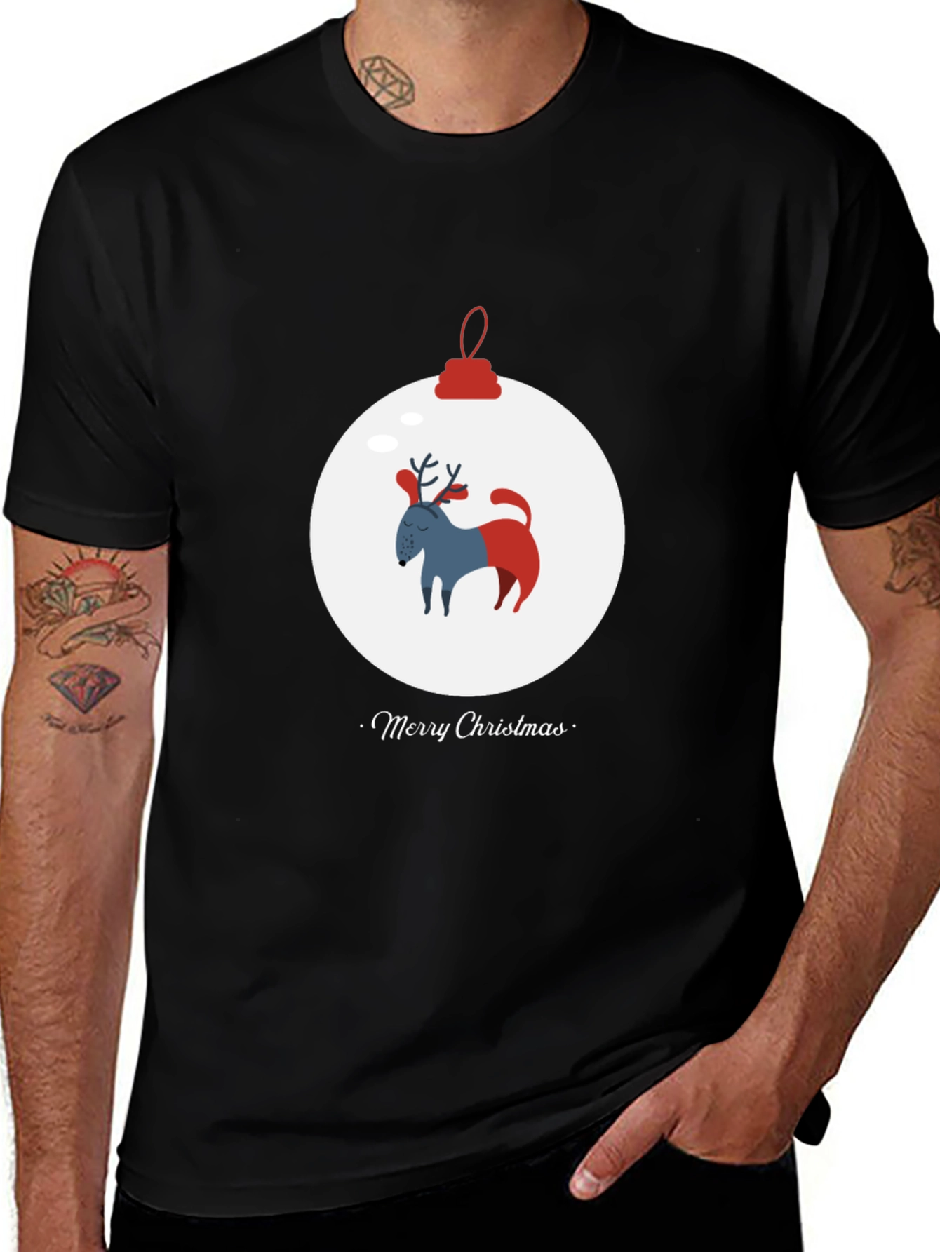 Merry Christmas Dog Ornament Tee