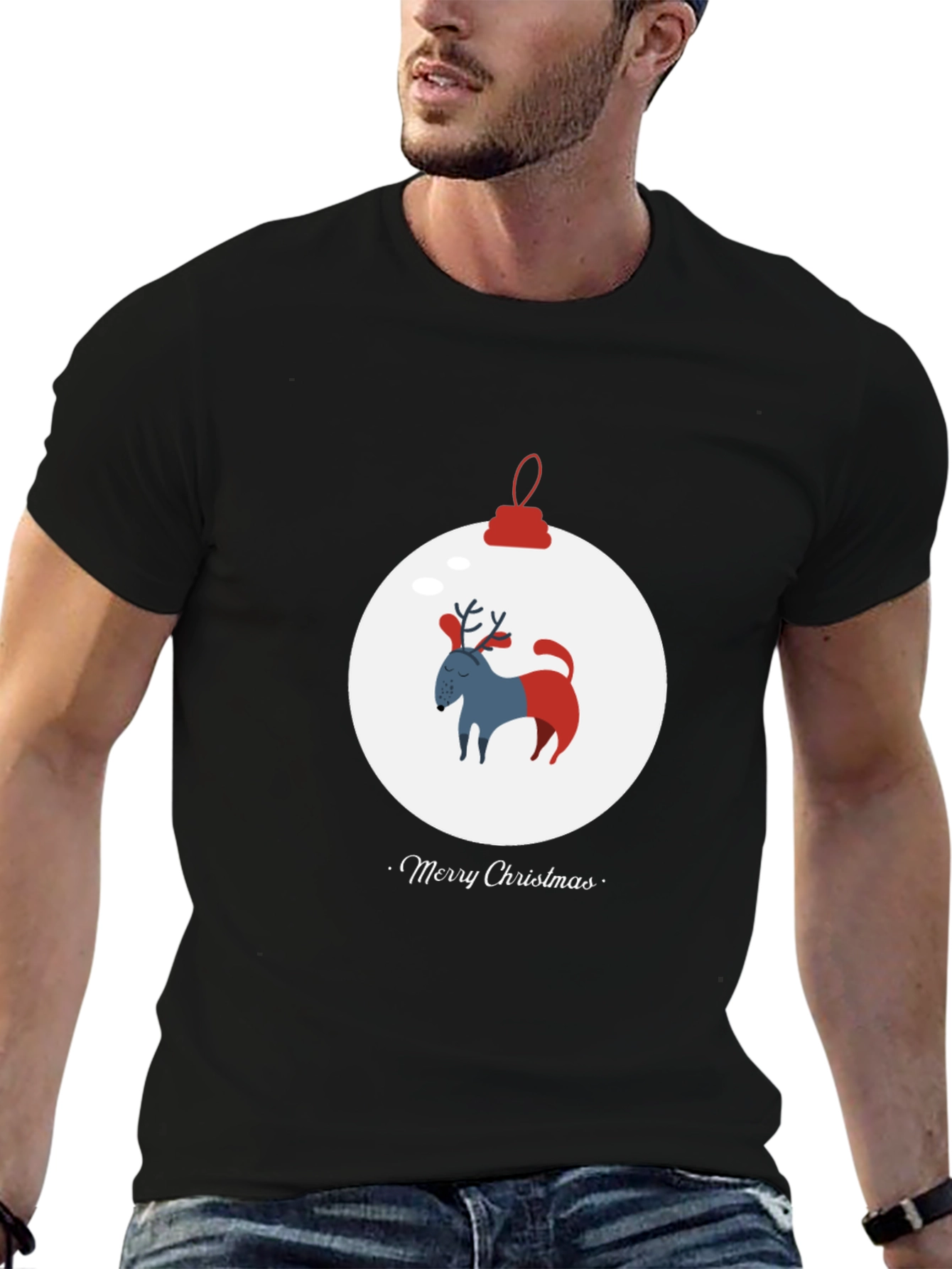 Merry Christmas Dog Ornament Tee