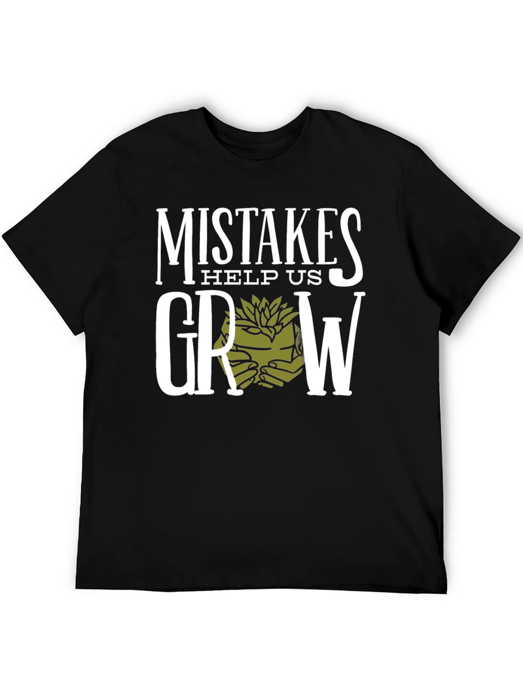 Mistakes Help Us Grow Graphic T-Shirt - Black